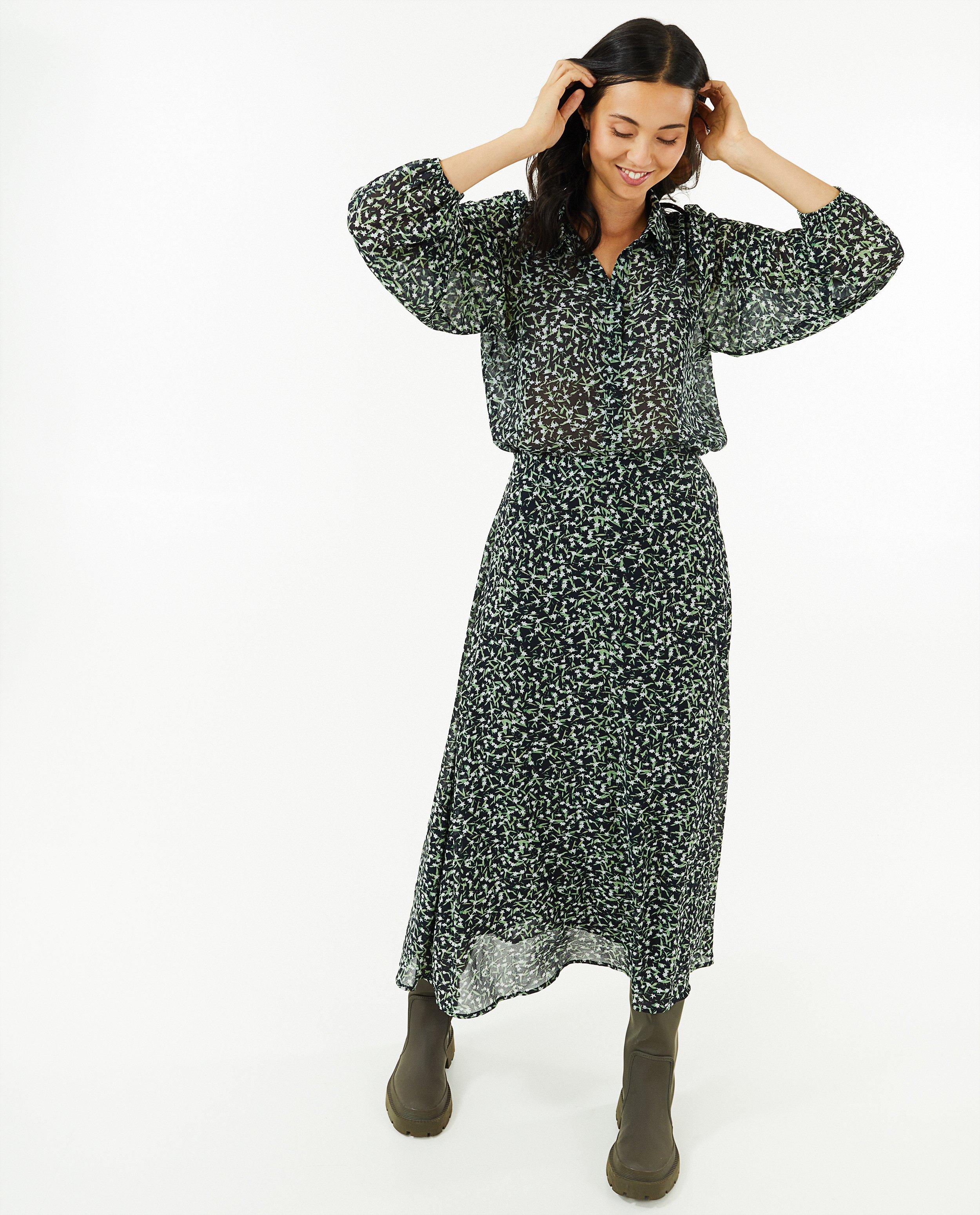 Zwarte rok met bloemenprint - null - Sora