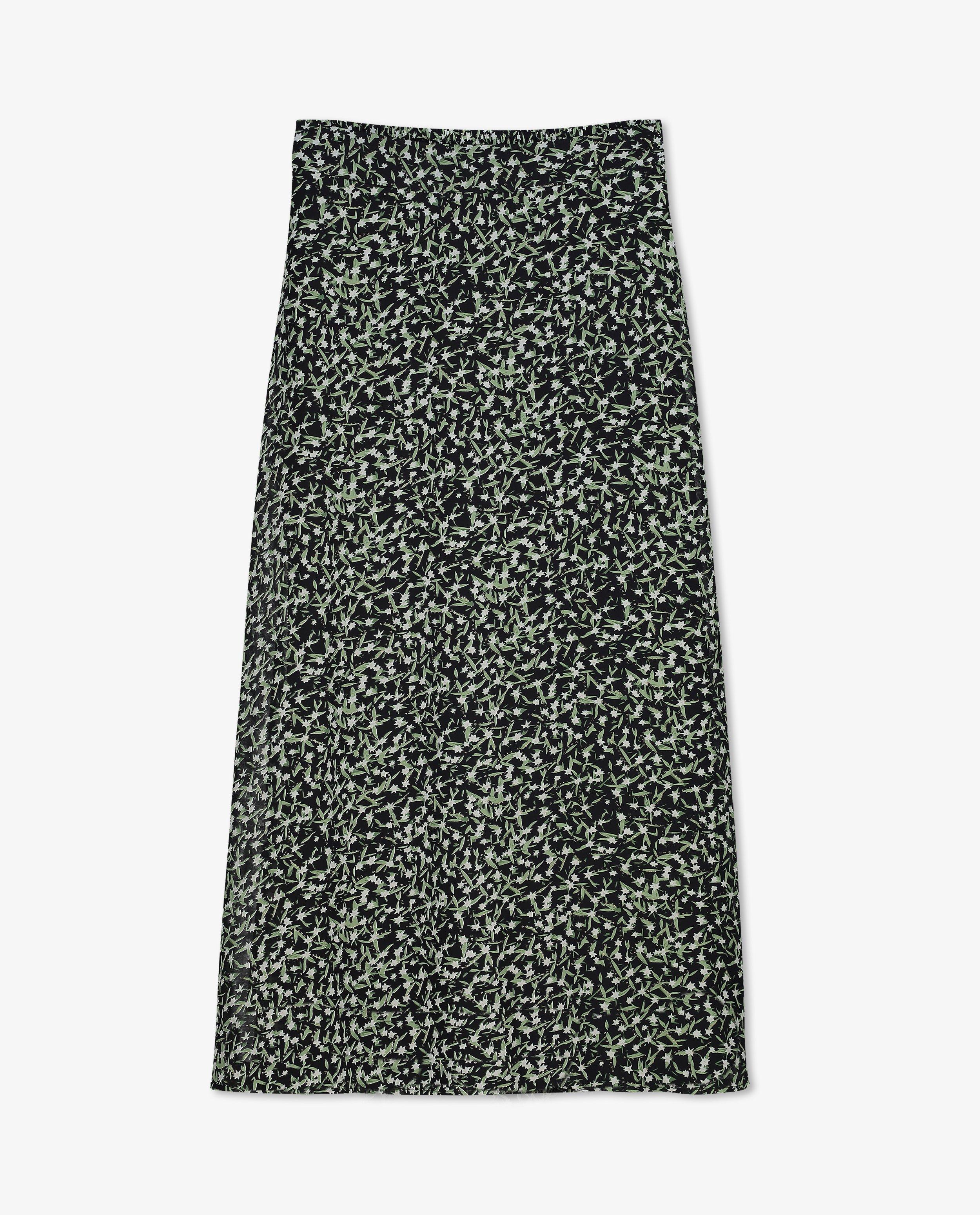 Rokken - Zwarte rok met bloemenprint