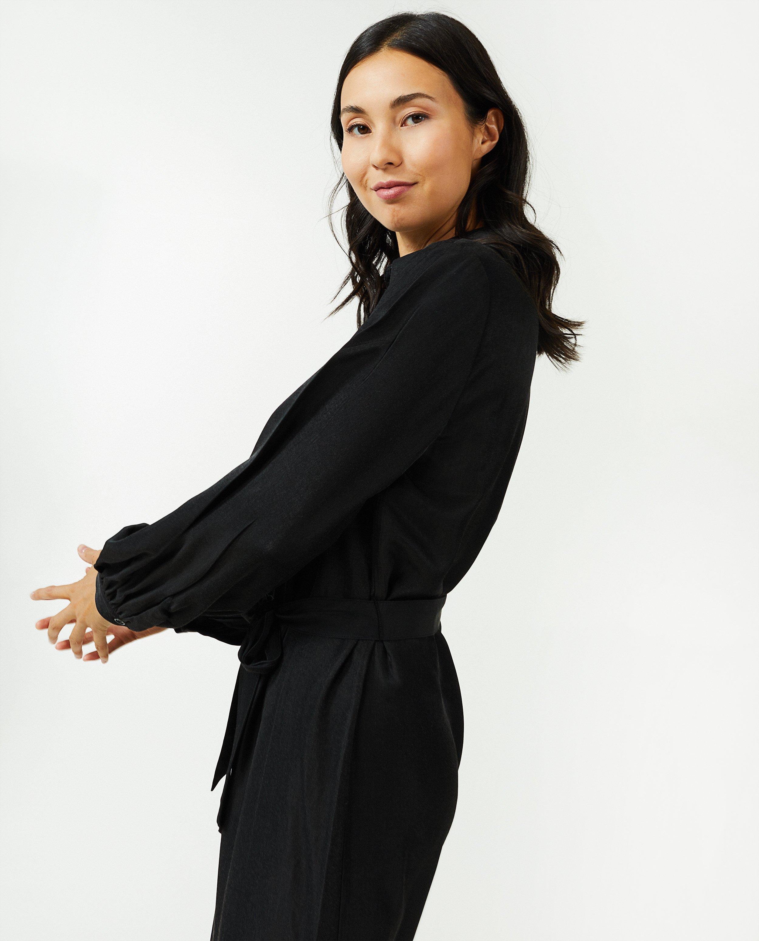 Robes - Robe noire en satin