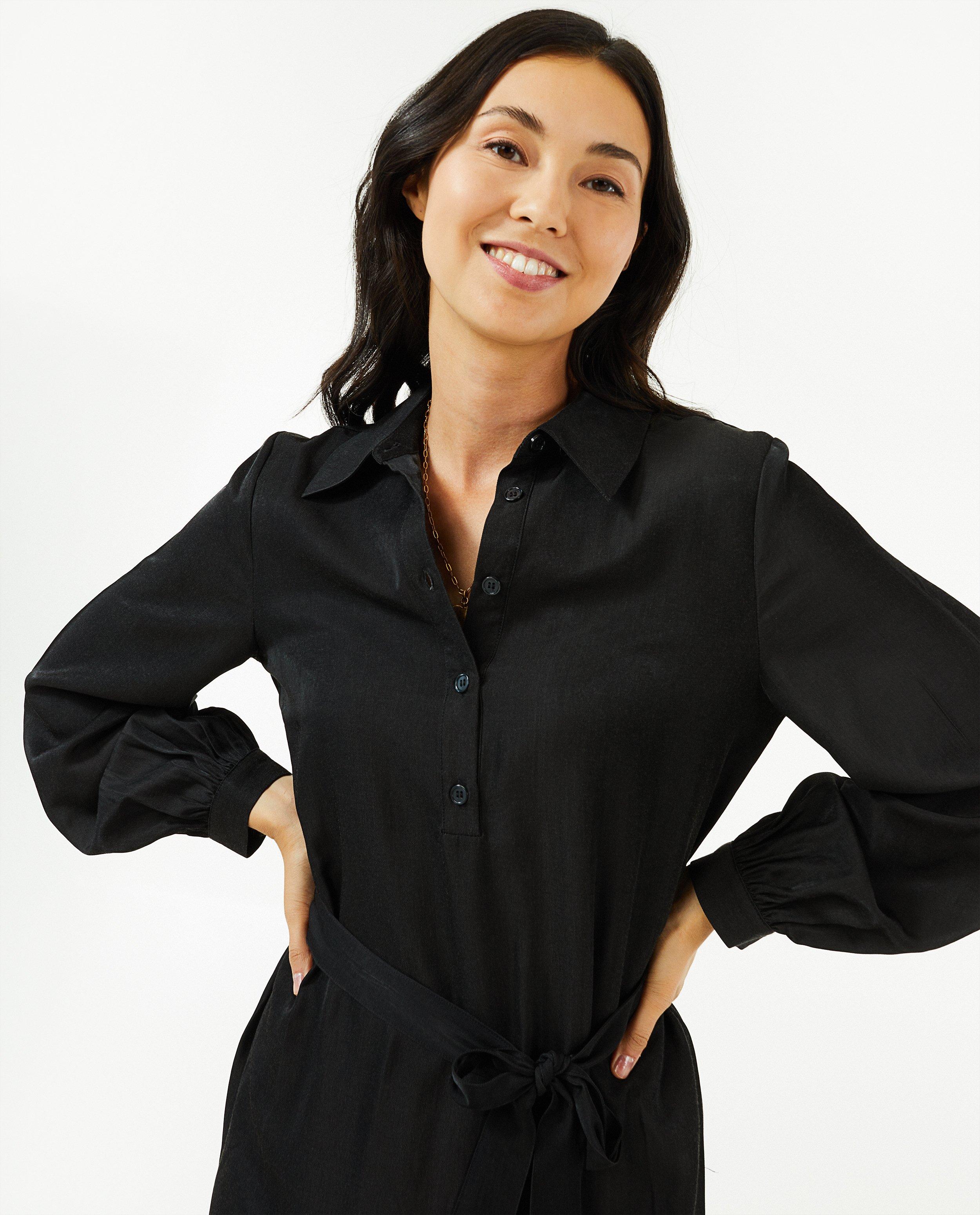 Robes - Robe noire en satin