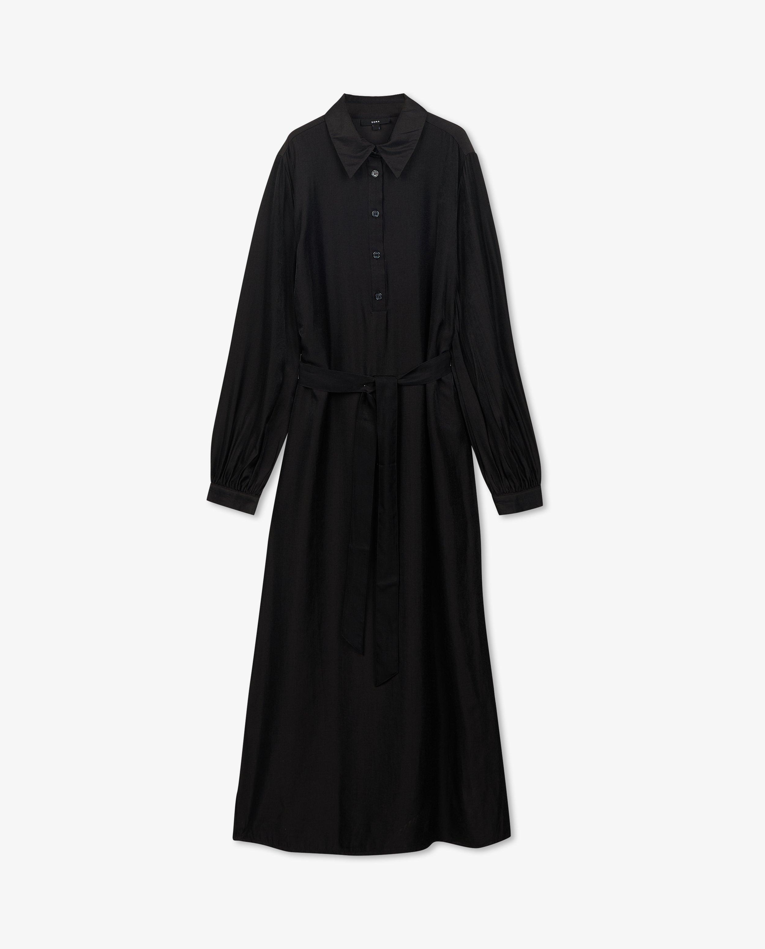 Robes - Robe noire en satin