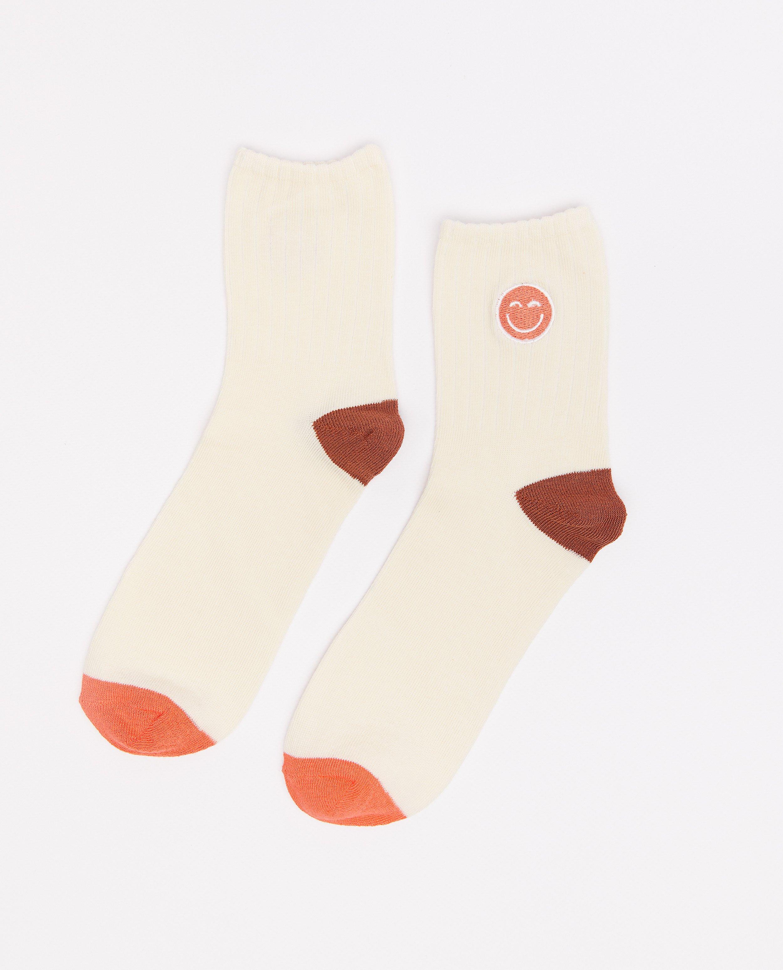 Chaussettes - Chaussettes écrues à écusson