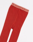 Chaussettes - Collant rouge côtelé