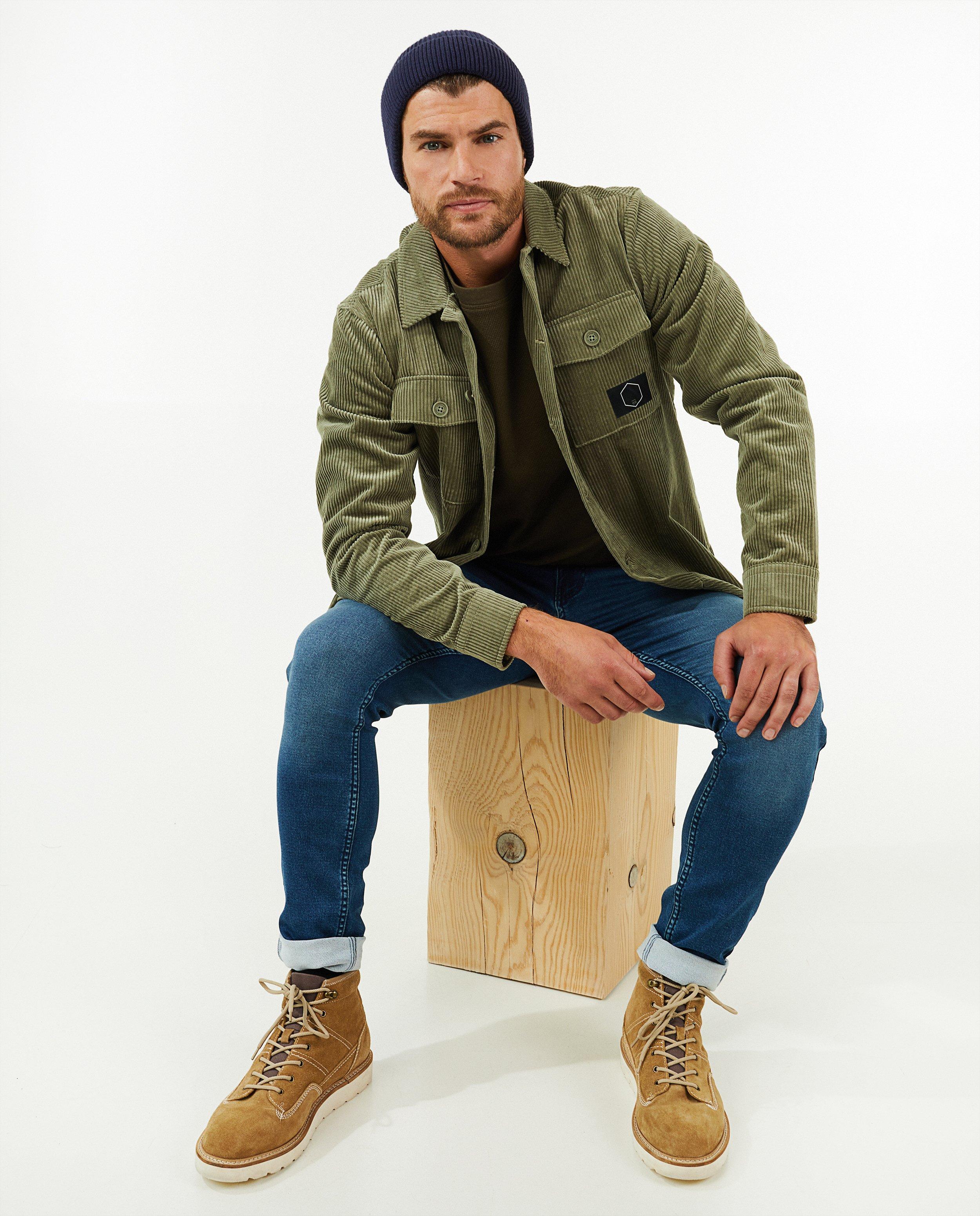 Chemises - Chemise vert foncé en velours côtelé