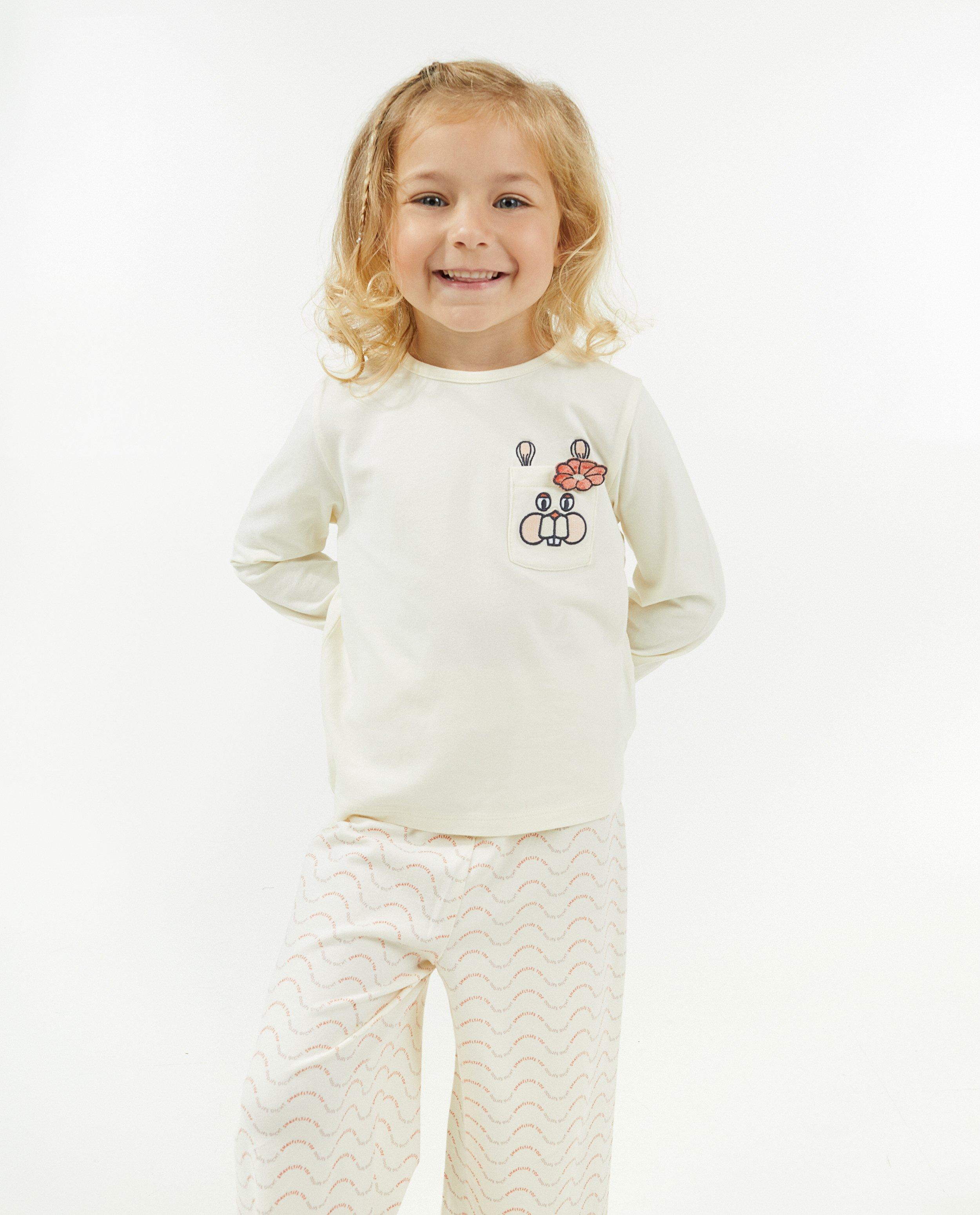 Nachtkleding - Witte pyjama met print