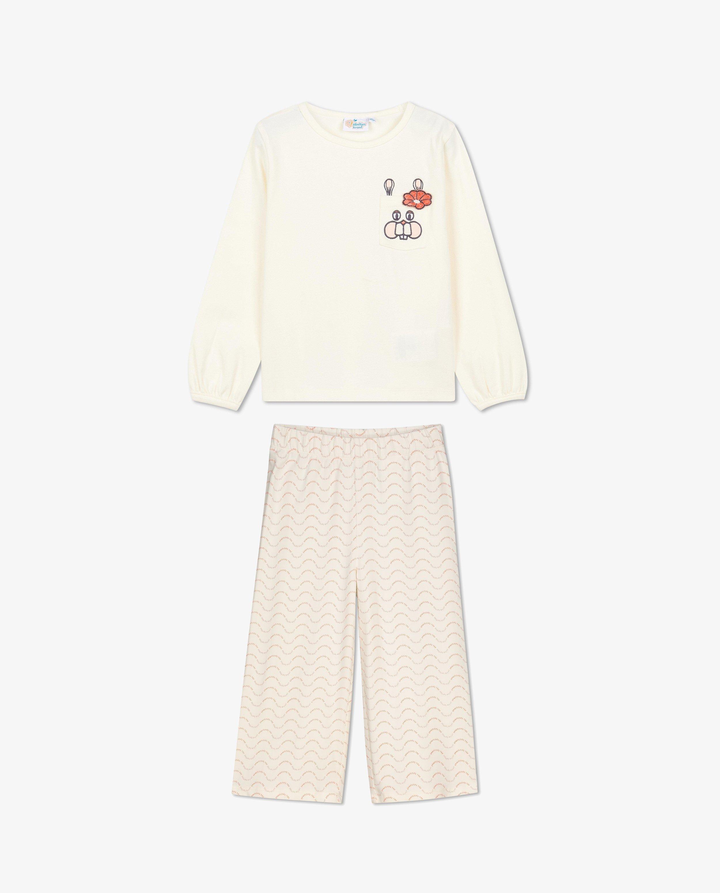 Nachtkleding - Witte pyjama met print