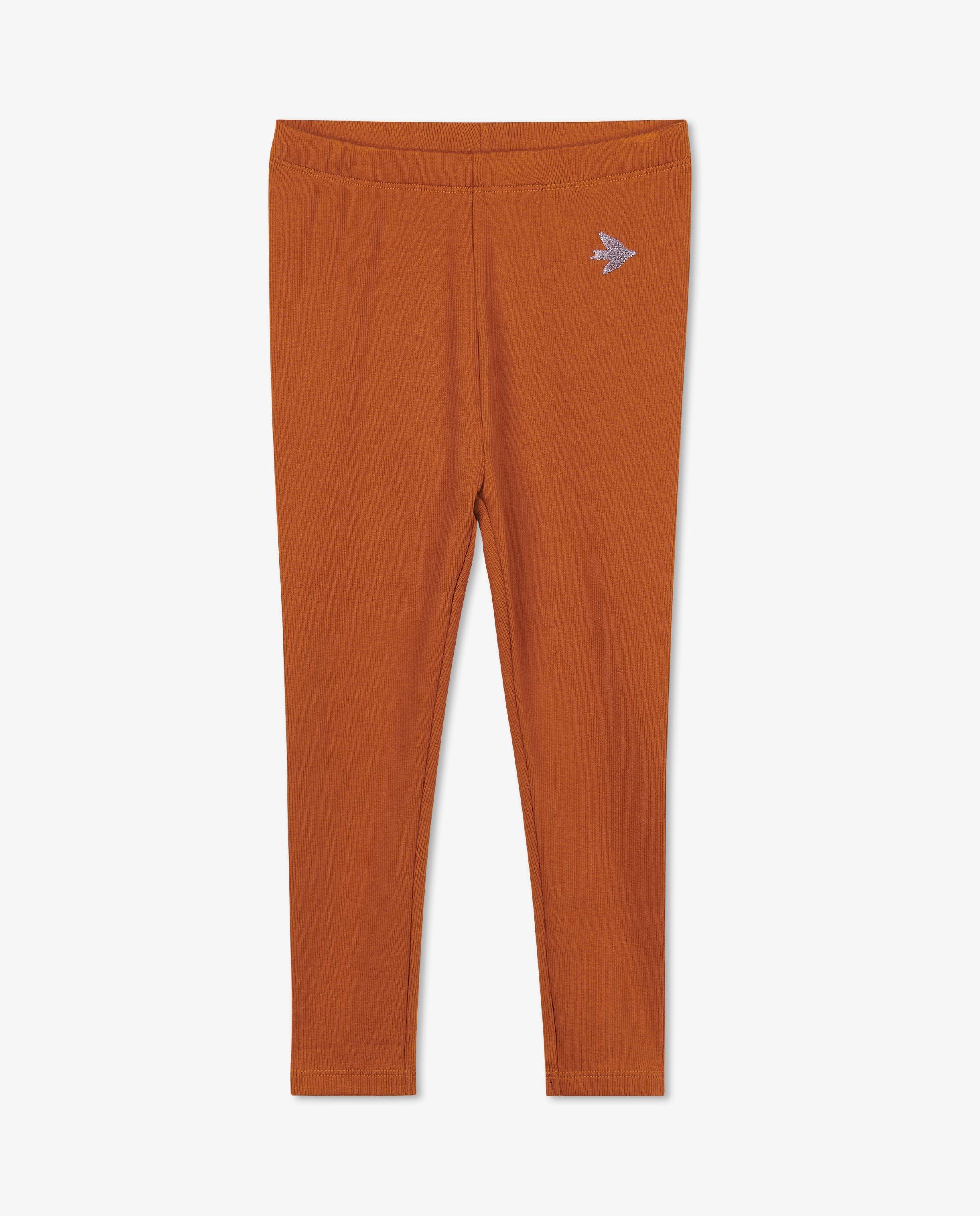 Leggings - Leggings bruns avec un oiseau