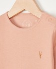 T-shirts - T-shirt rose à manches longues côtelé