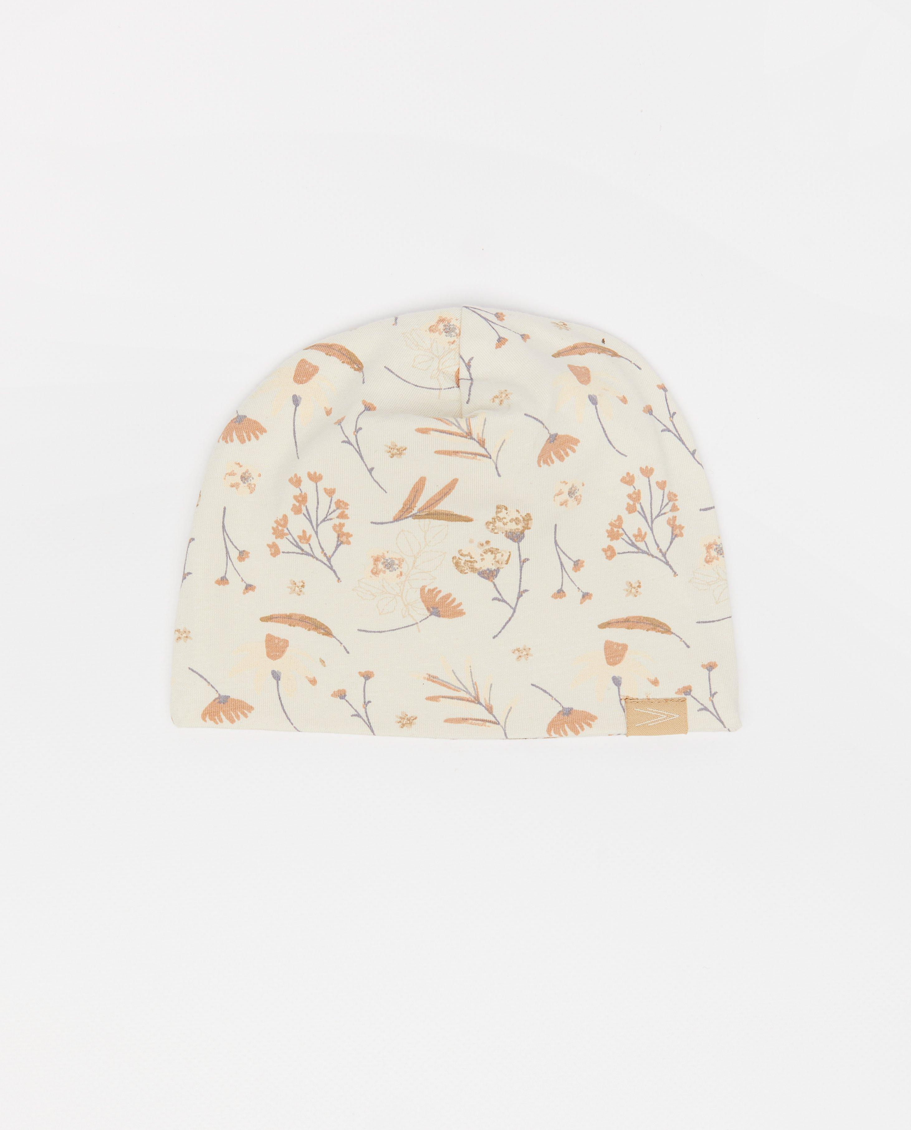 Bonnet écru avec un imprimé fleuri - null - Levv