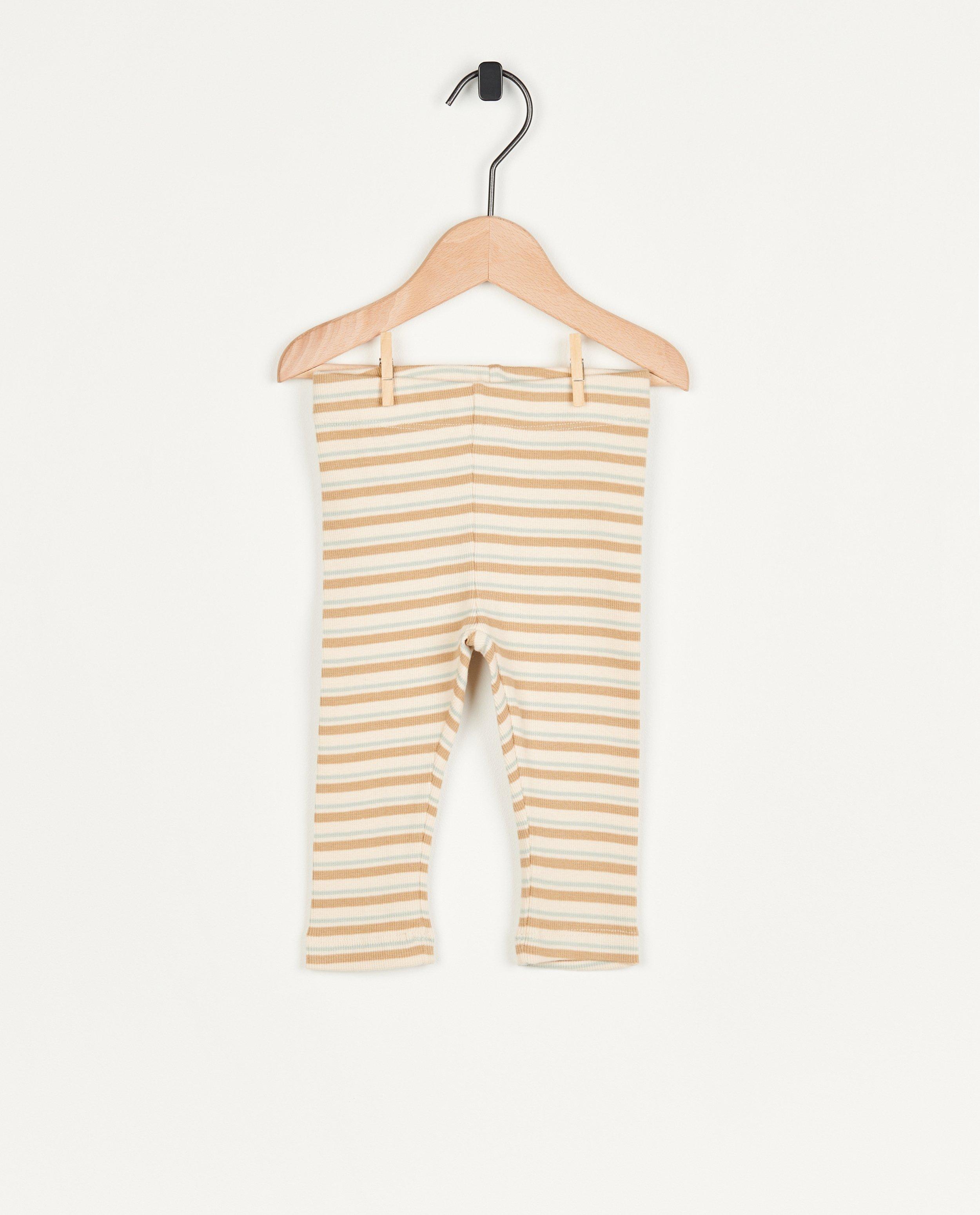 Ecru broek met strepen - null - Levv
