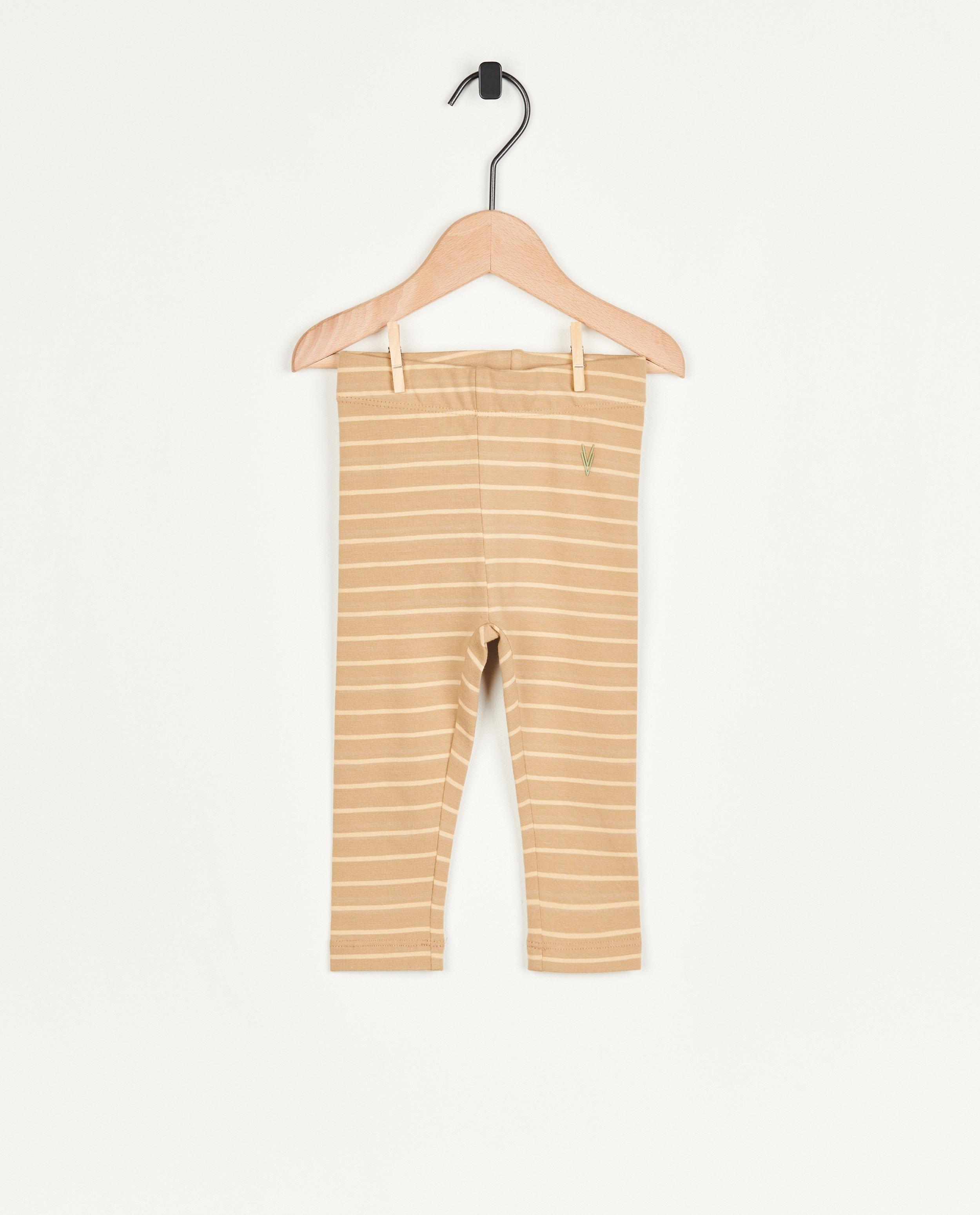 Bruingroene broek met strepen - null - Levv
