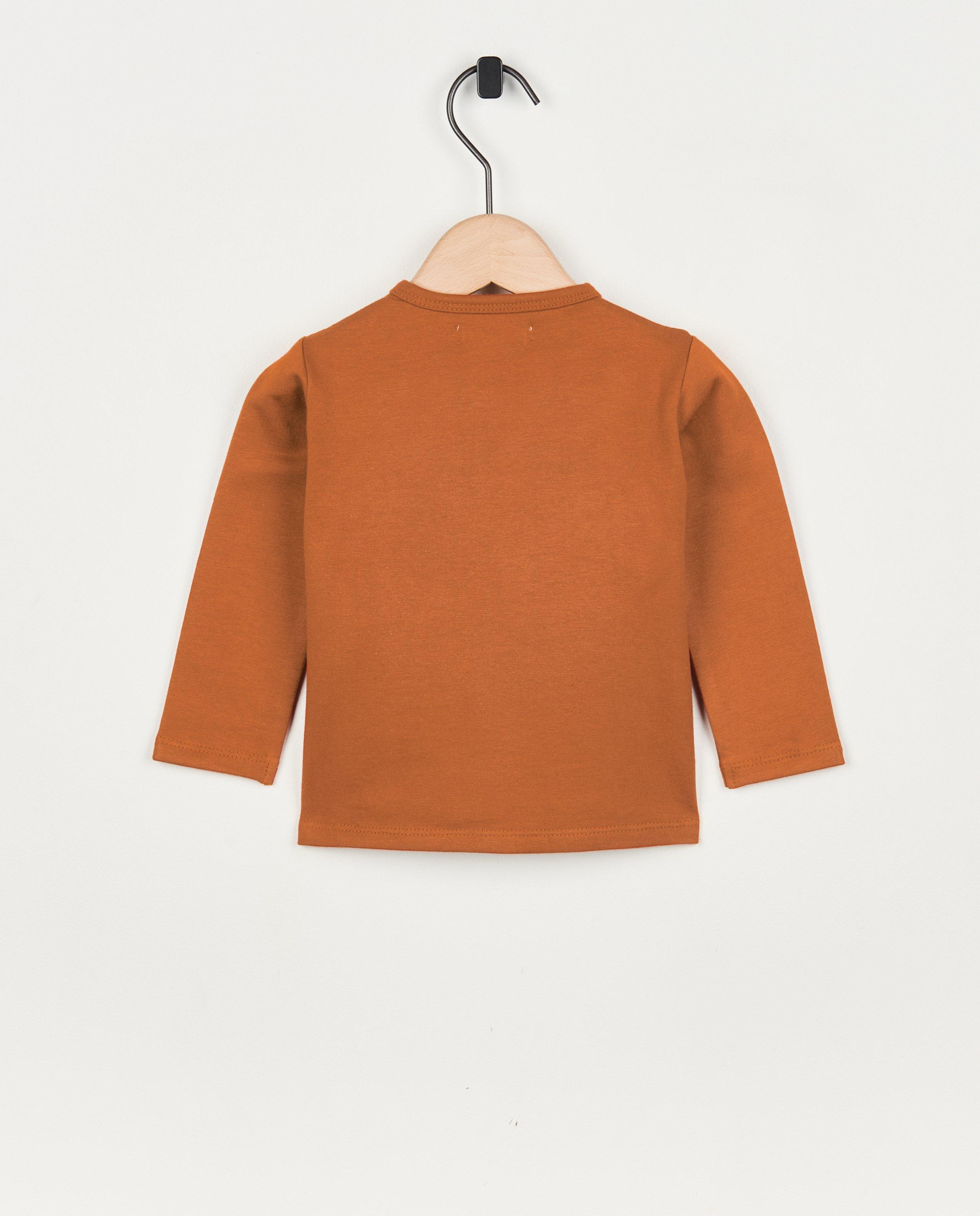 T-shirts - Warme longsleeve in roest