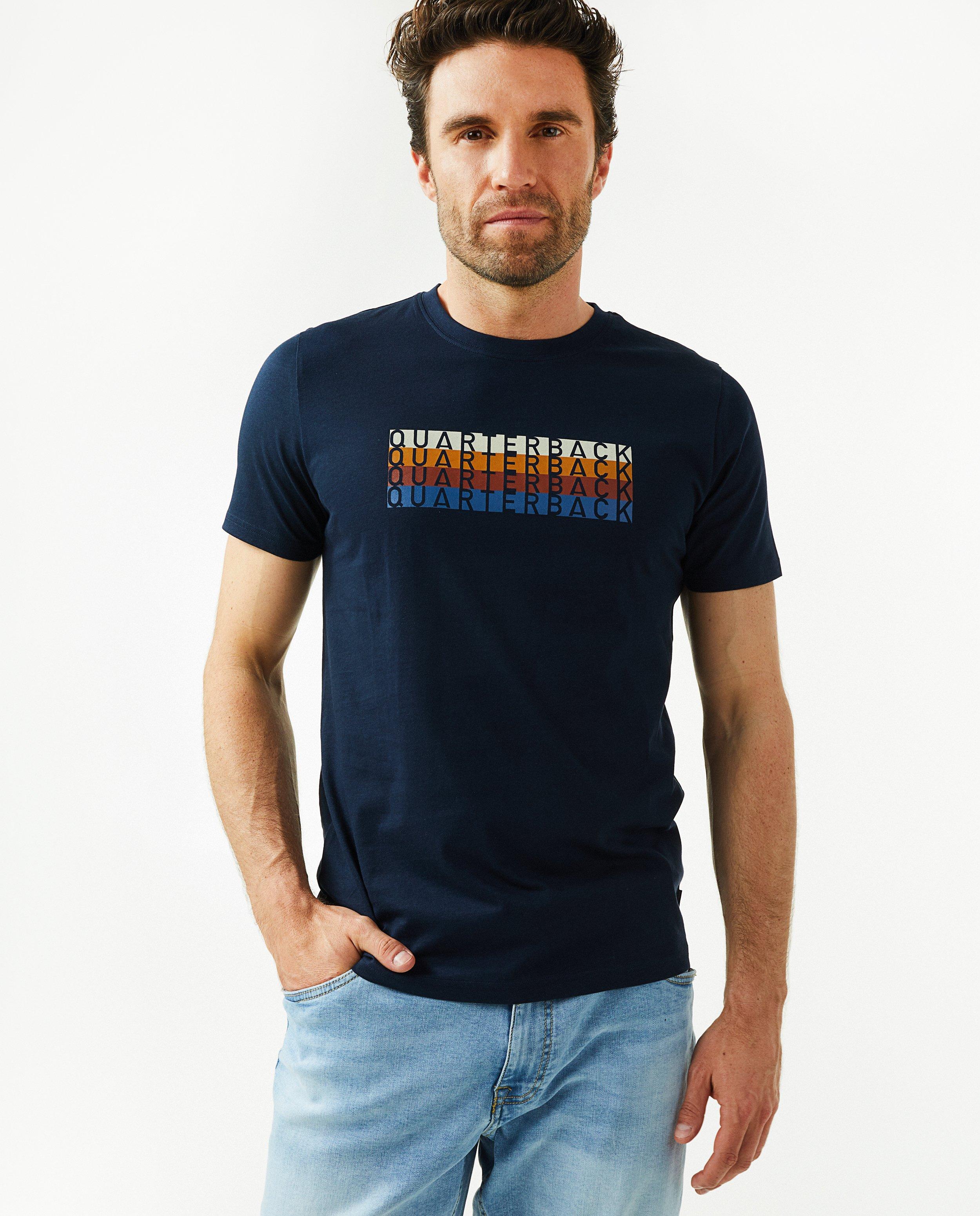 T-shirts - Donkerblauw T-shirt met opschrift