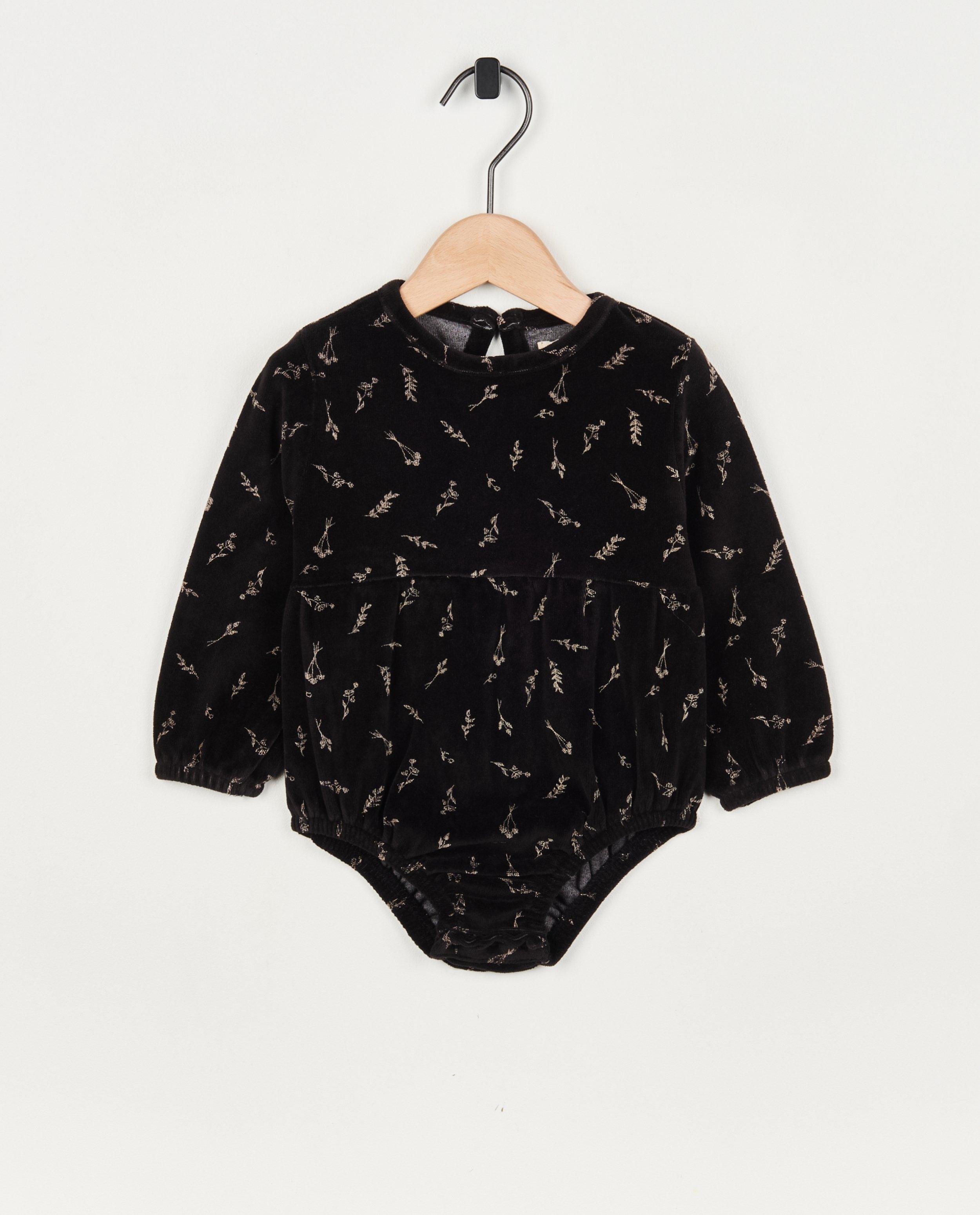 Body noir en velours - D&eacute;tails du produit - beige - image num&eacute;ro 1