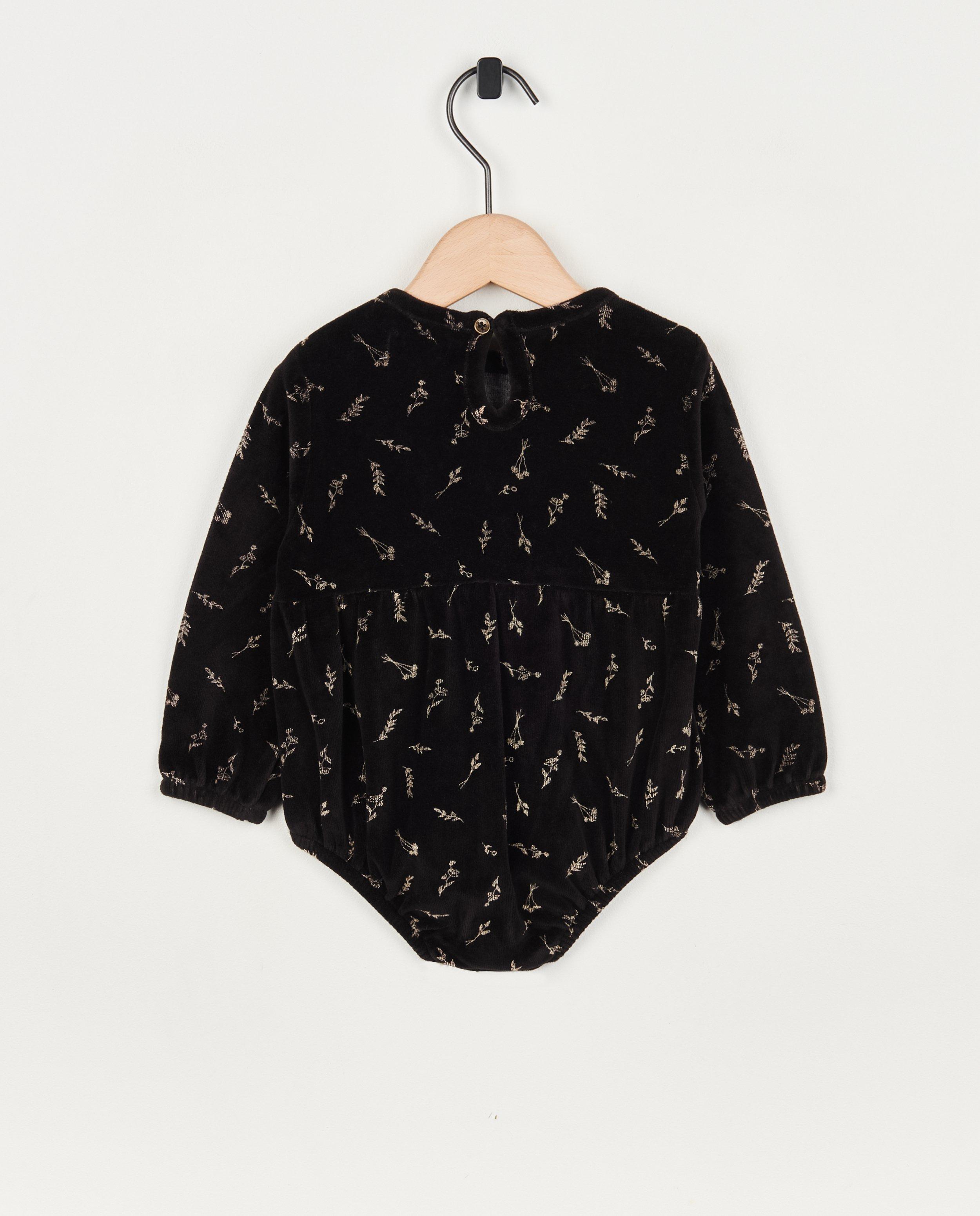 Body noir en velours - D&eacute;tails du produit - beige - image num&eacute;ro 2