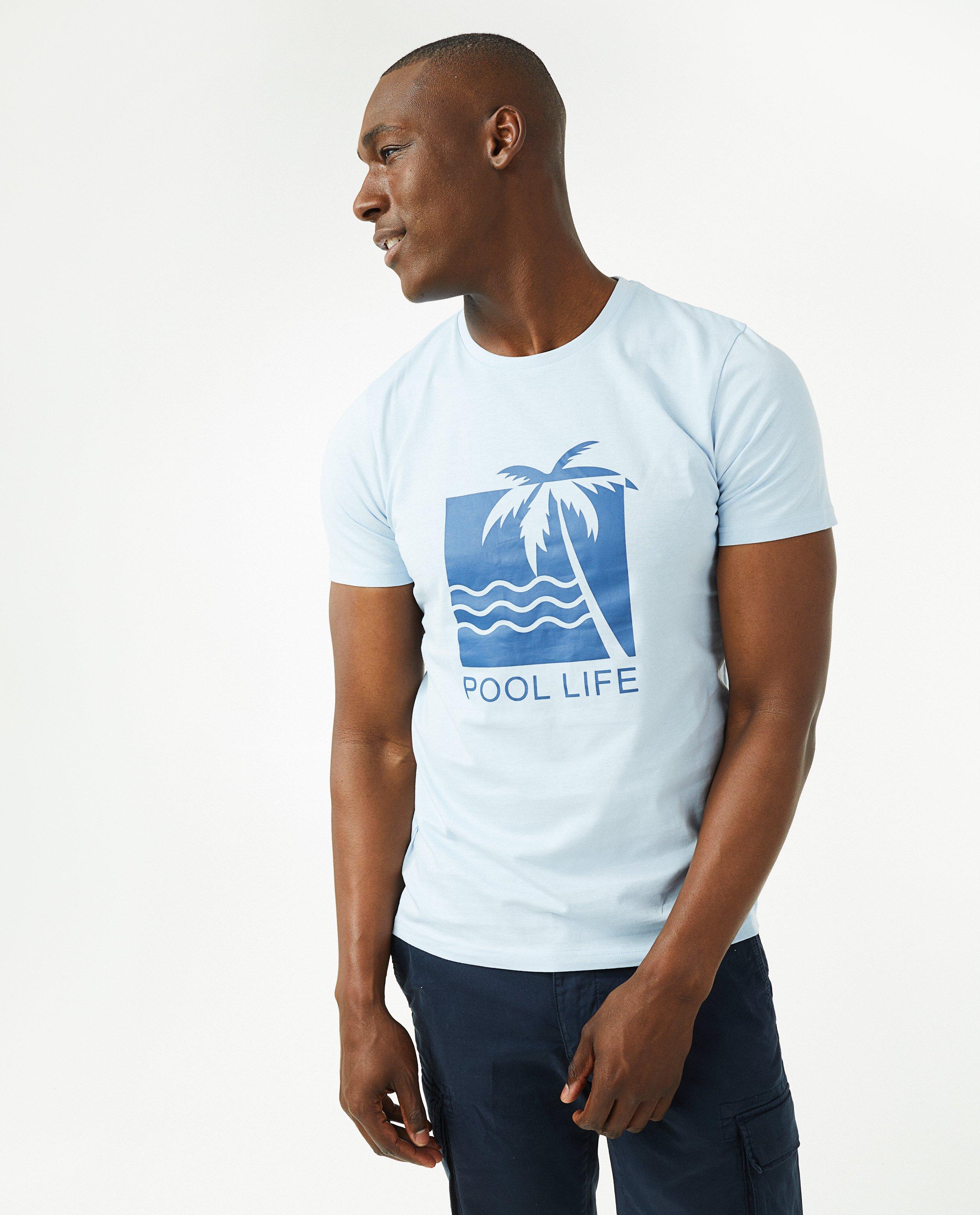 T-shirts - T-shirt bleu clair à imprimé