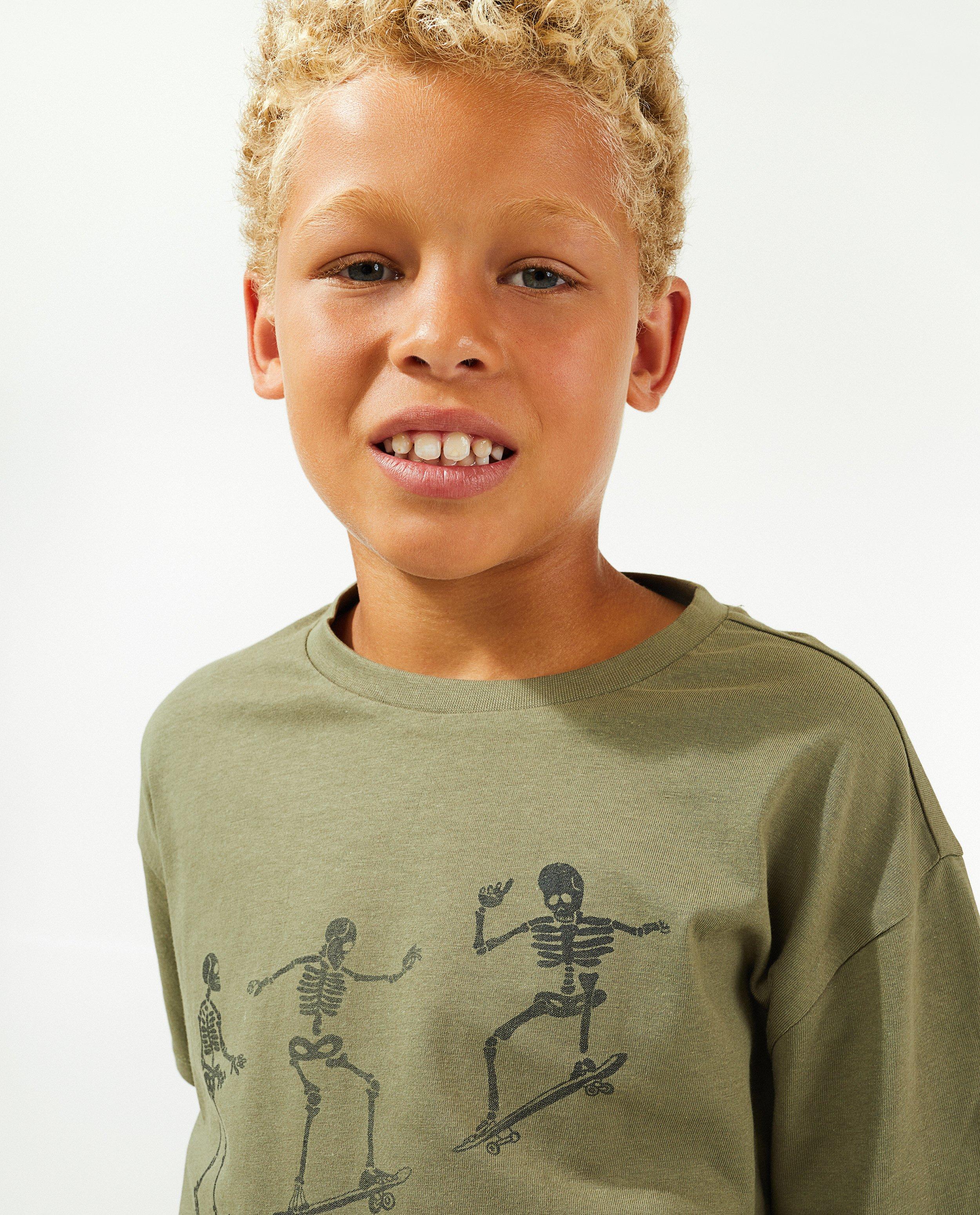 T-shirts - Groen-grijze longsleeve