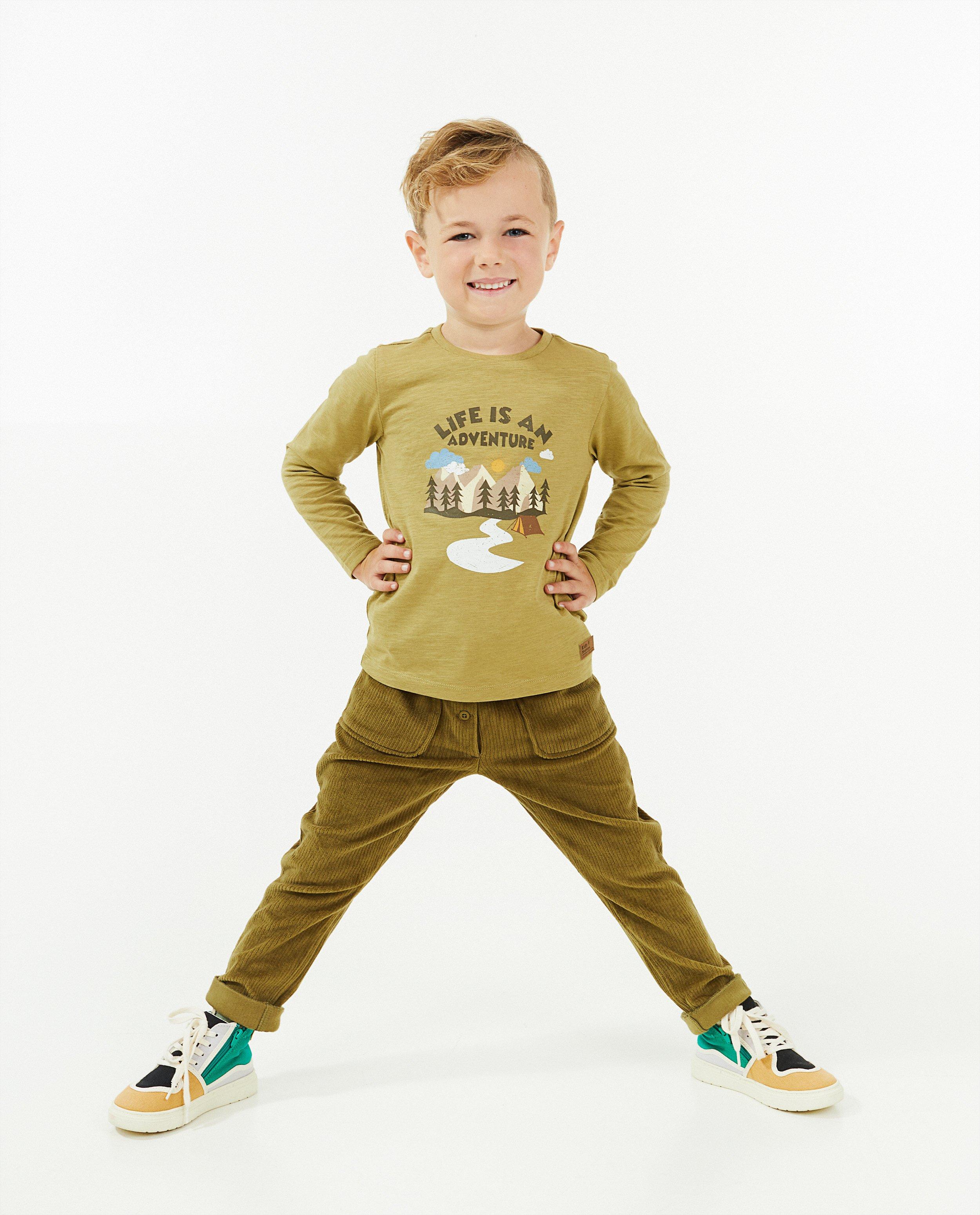 Ribfluwelen broek in bruin - null - Kidz Nation