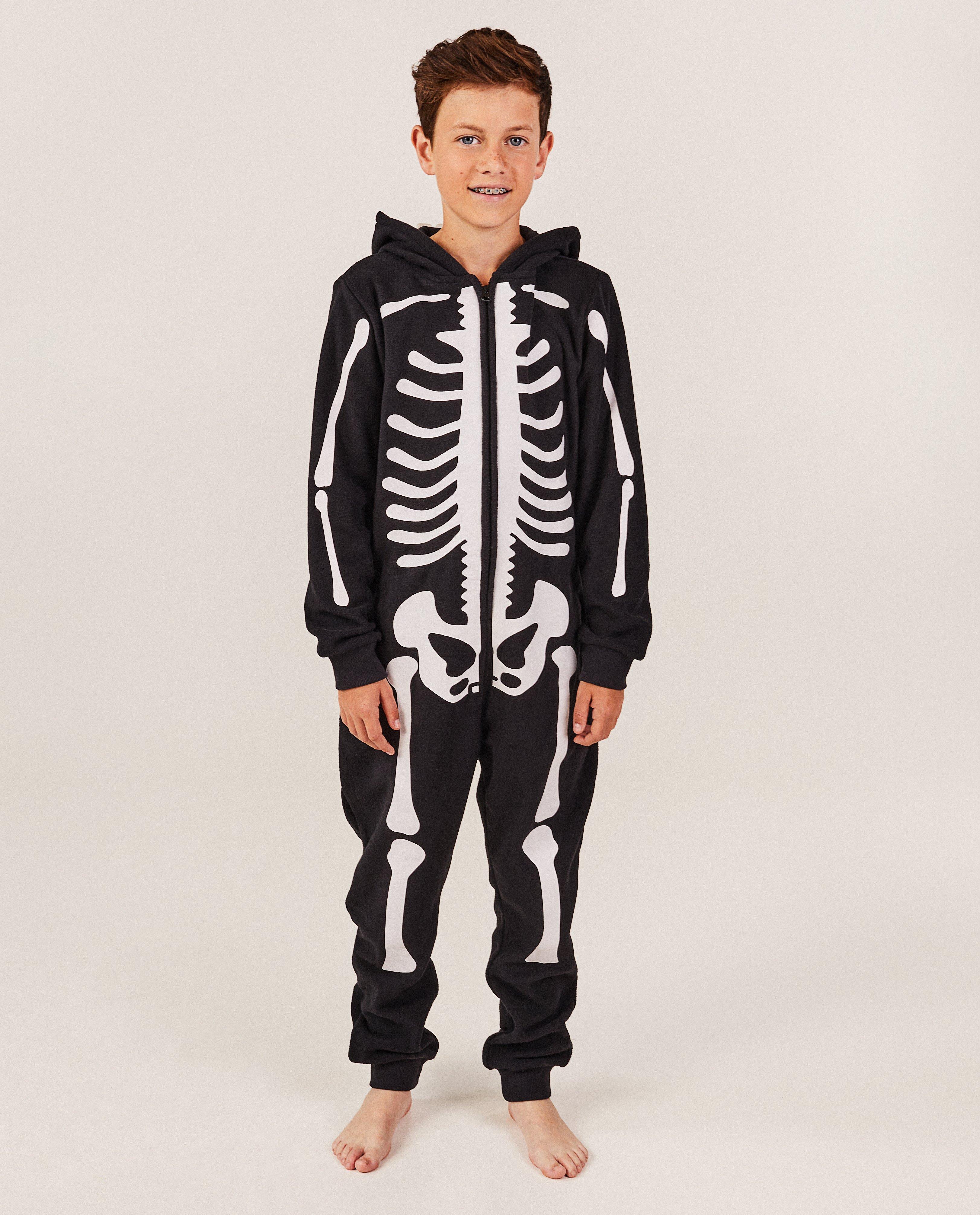 Onesie met skeletprint, 7-14 jaar - null - Fish & Chips