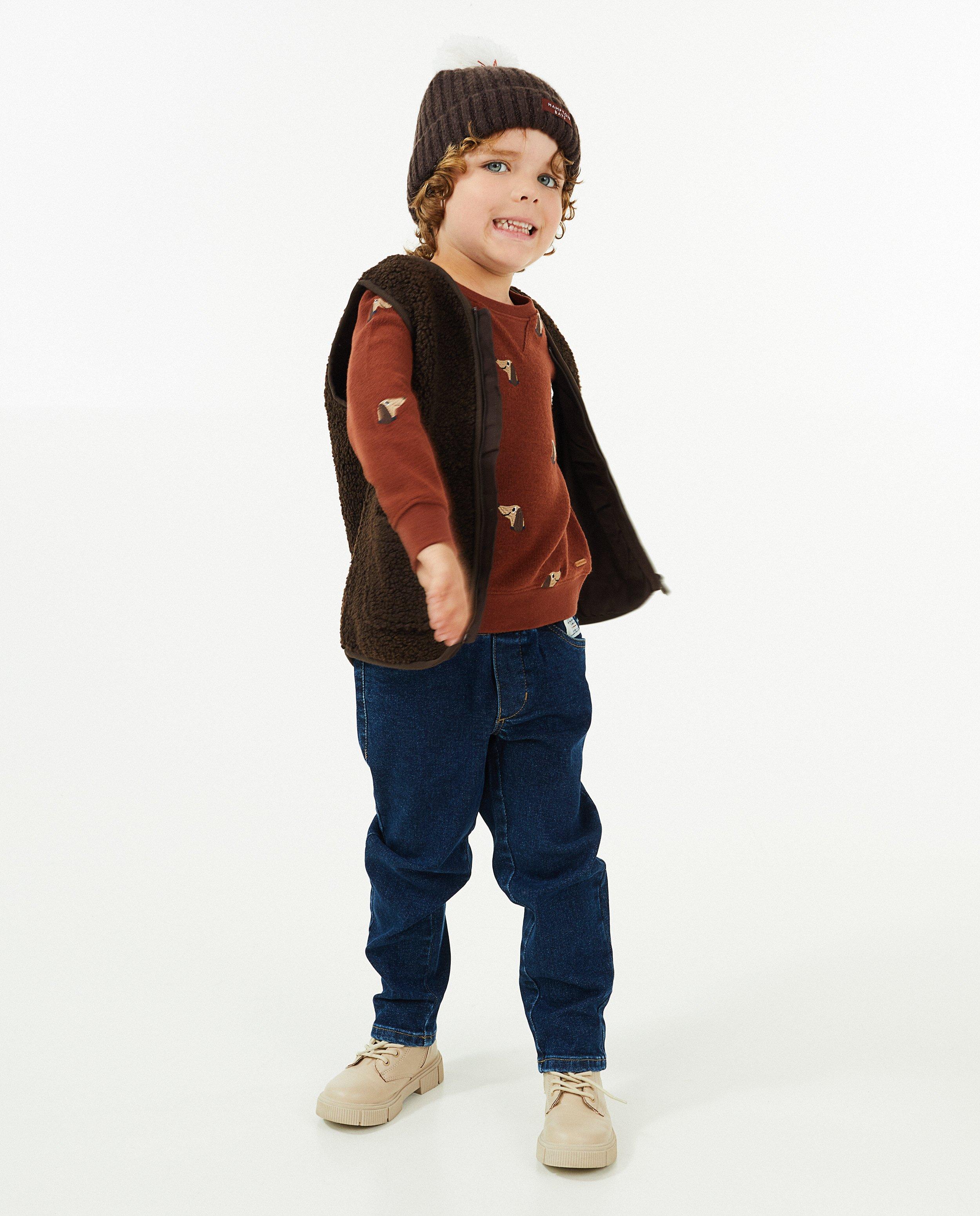 Gilet brun foncé en peluche - null - Hampton Bays