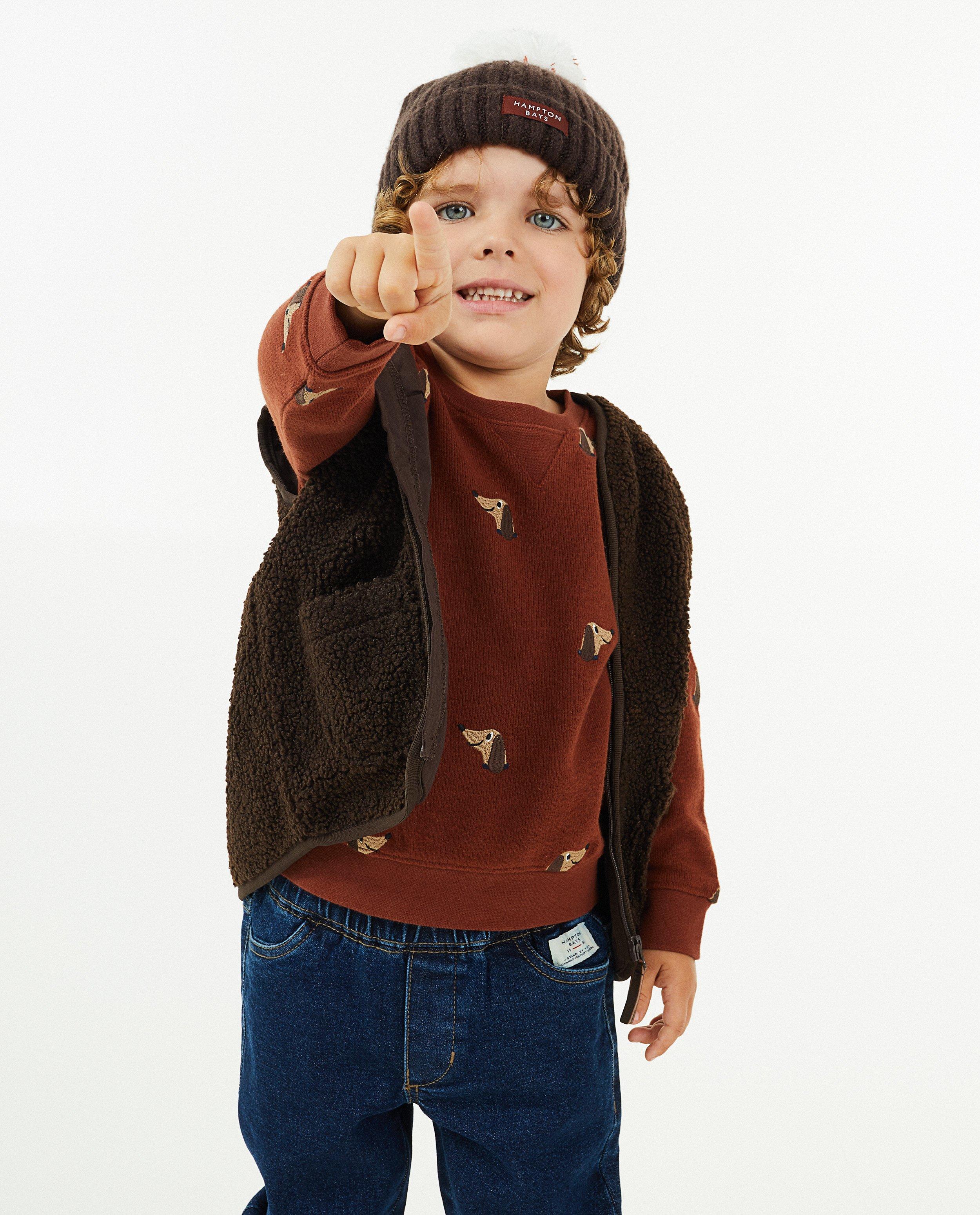 Cardigans - Gilet brun foncé en peluche