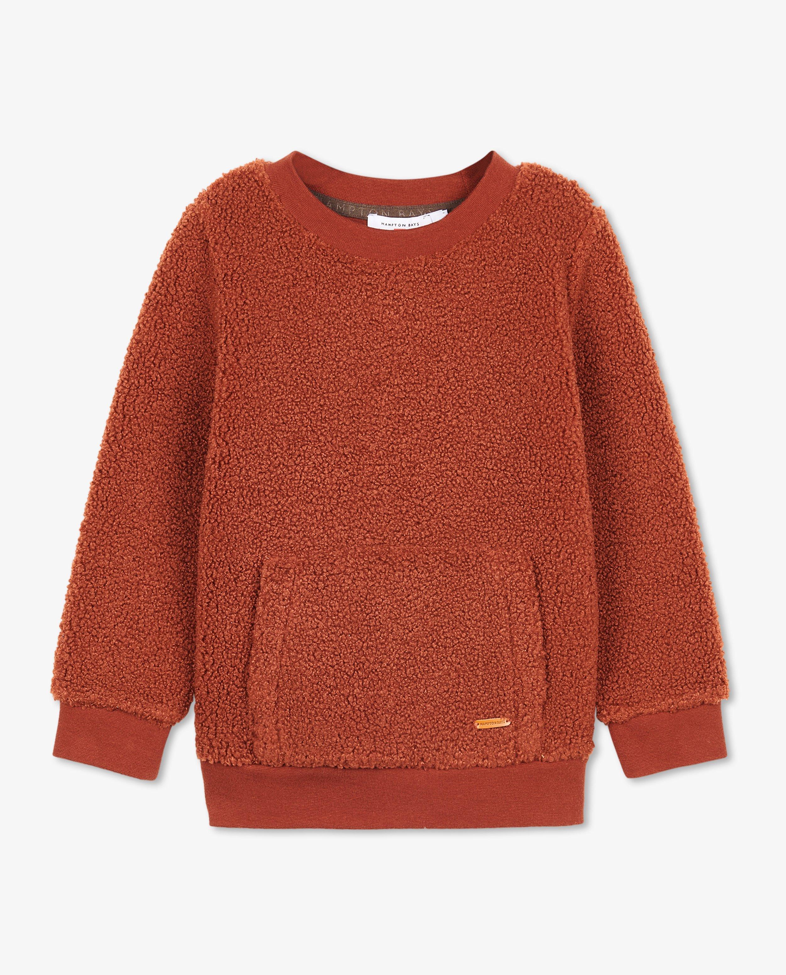 Sweats - Sweat brun-rouge en peluche