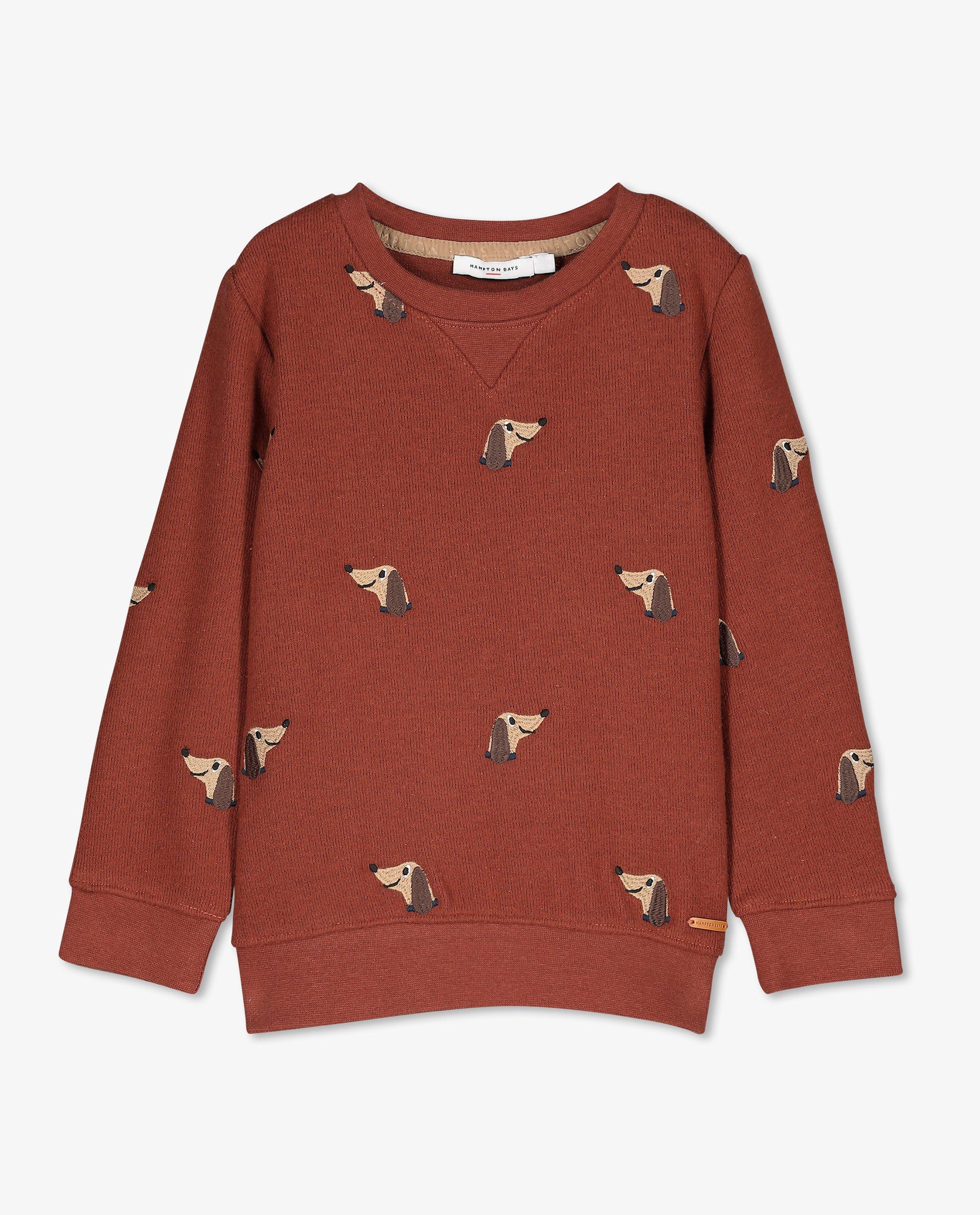 Sweats - Sweat brun-rouge à chiens