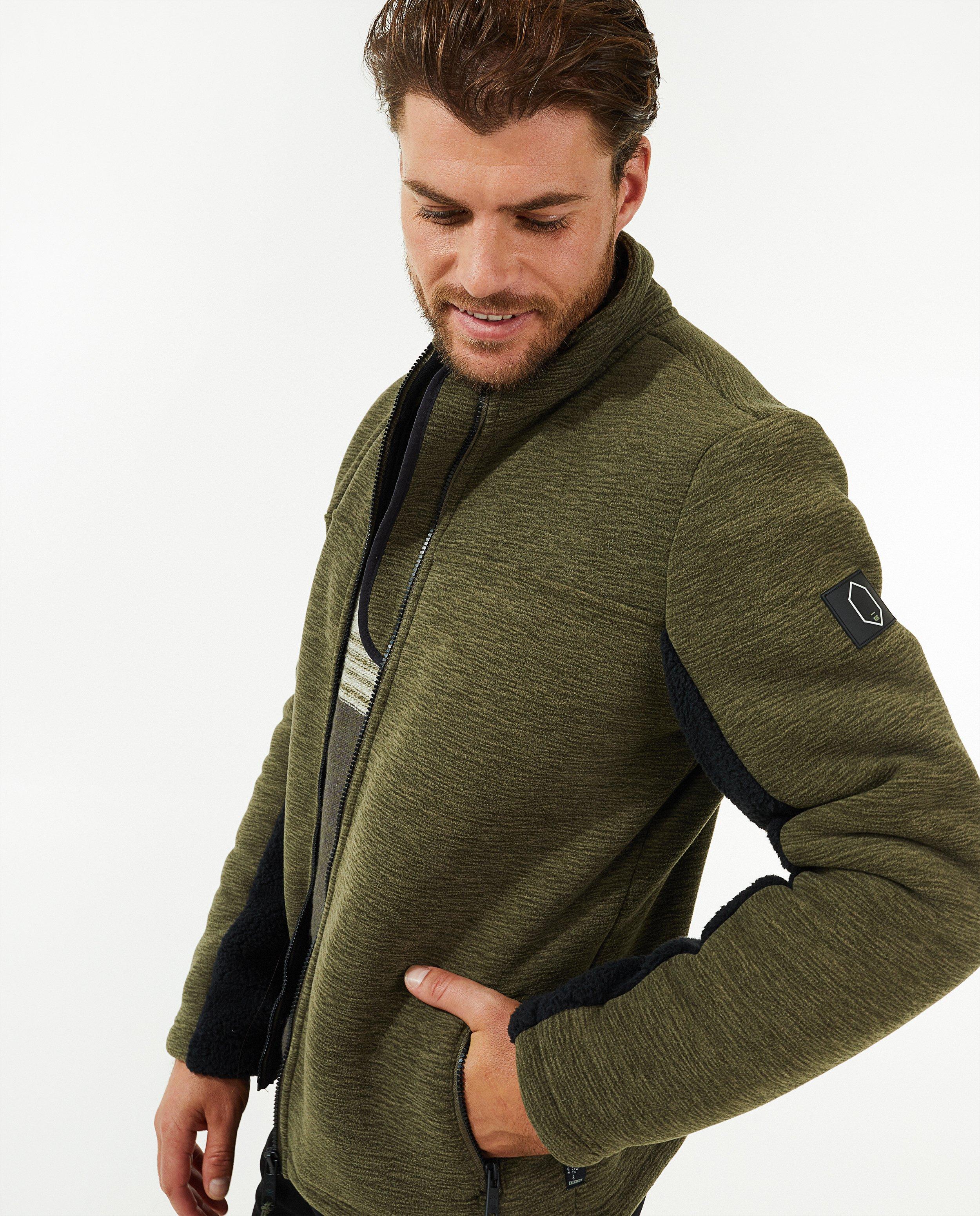Cardigan - Donkergroen sweatvest van fleece