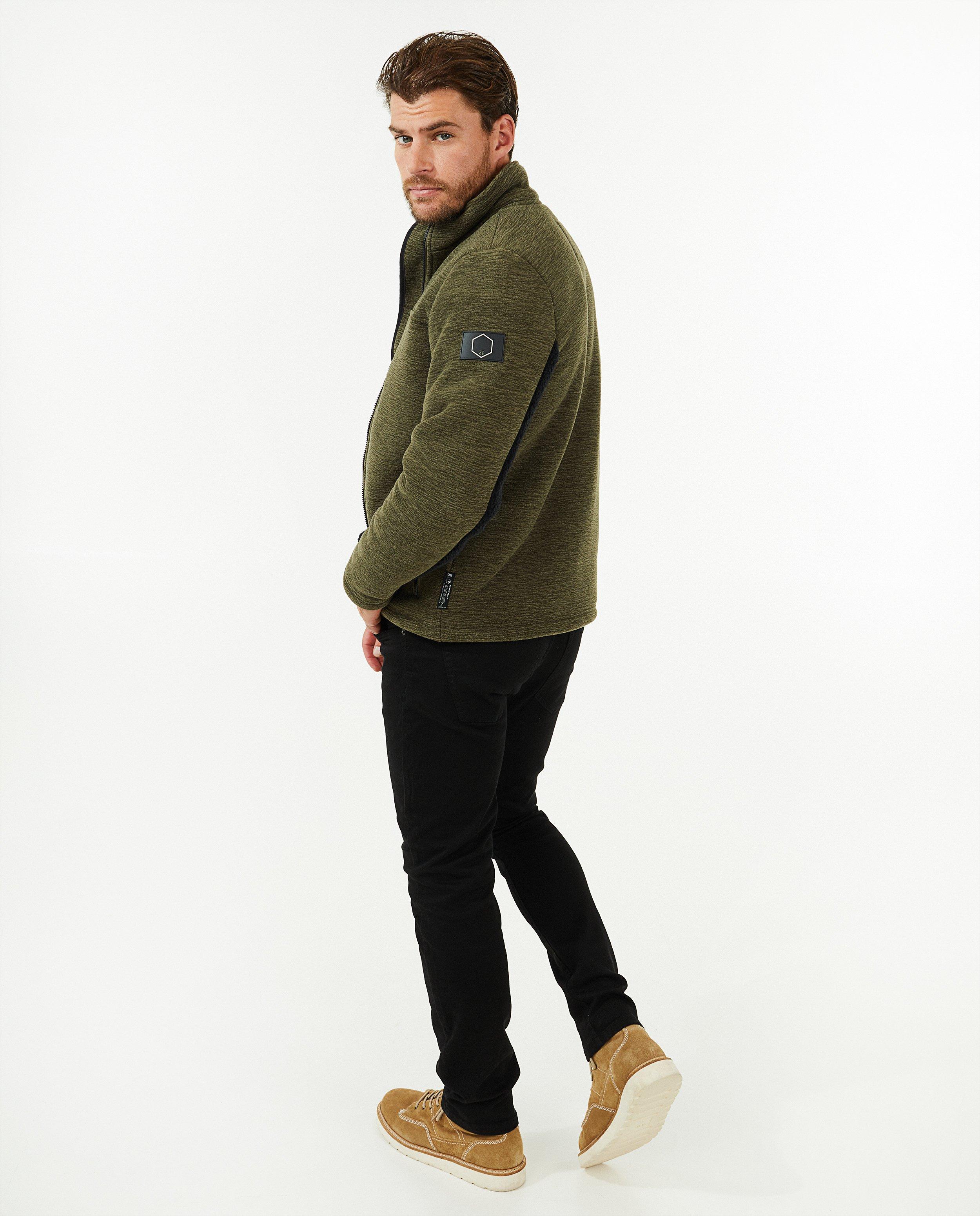 Cardigan - Donkergroen sweatvest van fleece