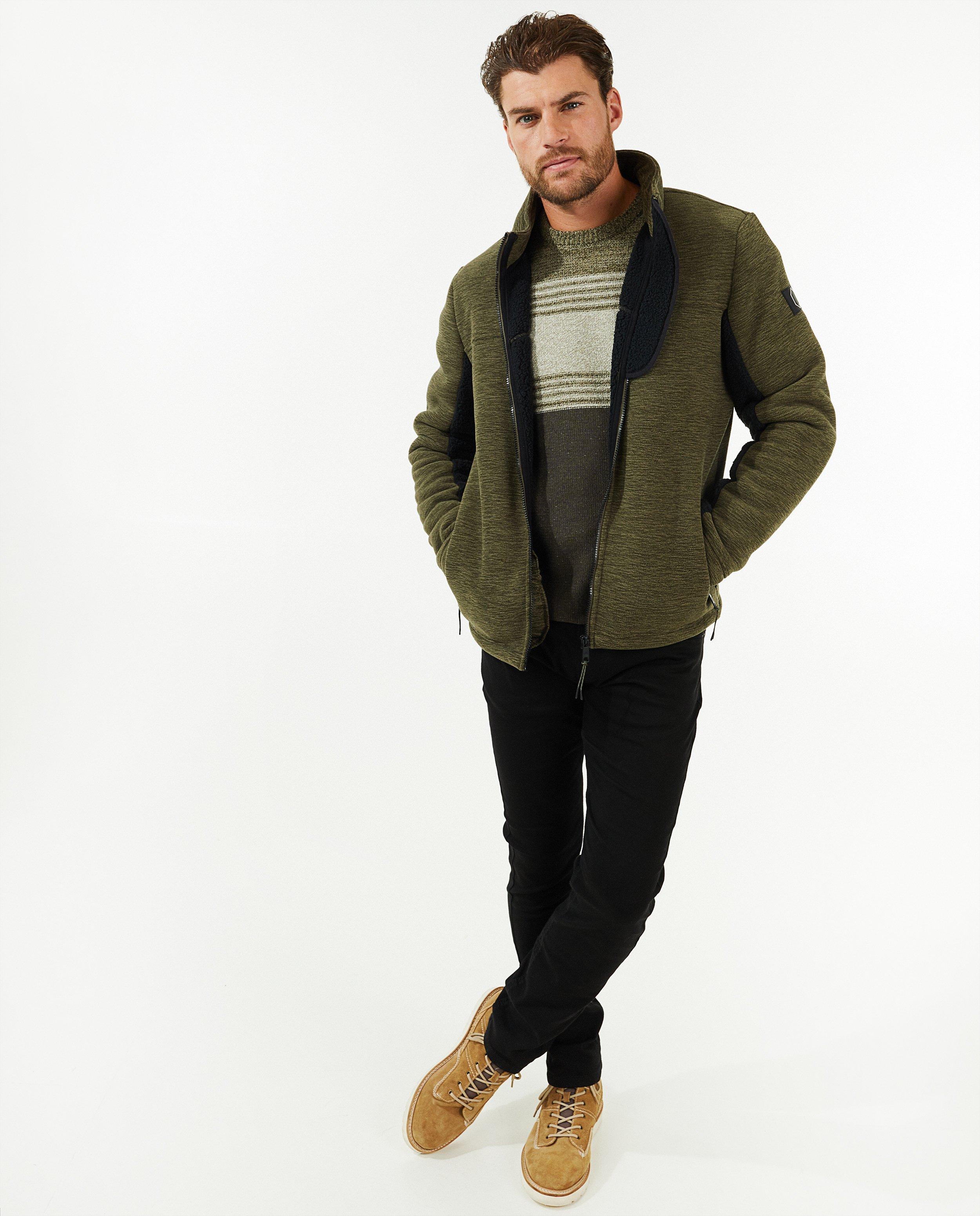 Cardigan - Donkergroen sweatvest van fleece