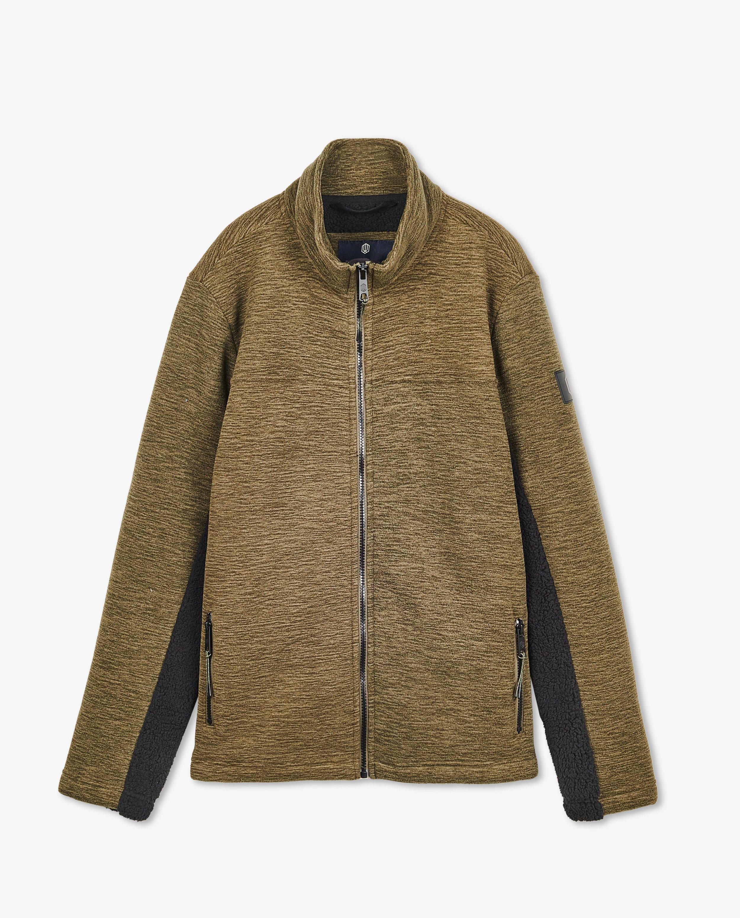 Cardigan - Donkergroen sweatvest van fleece