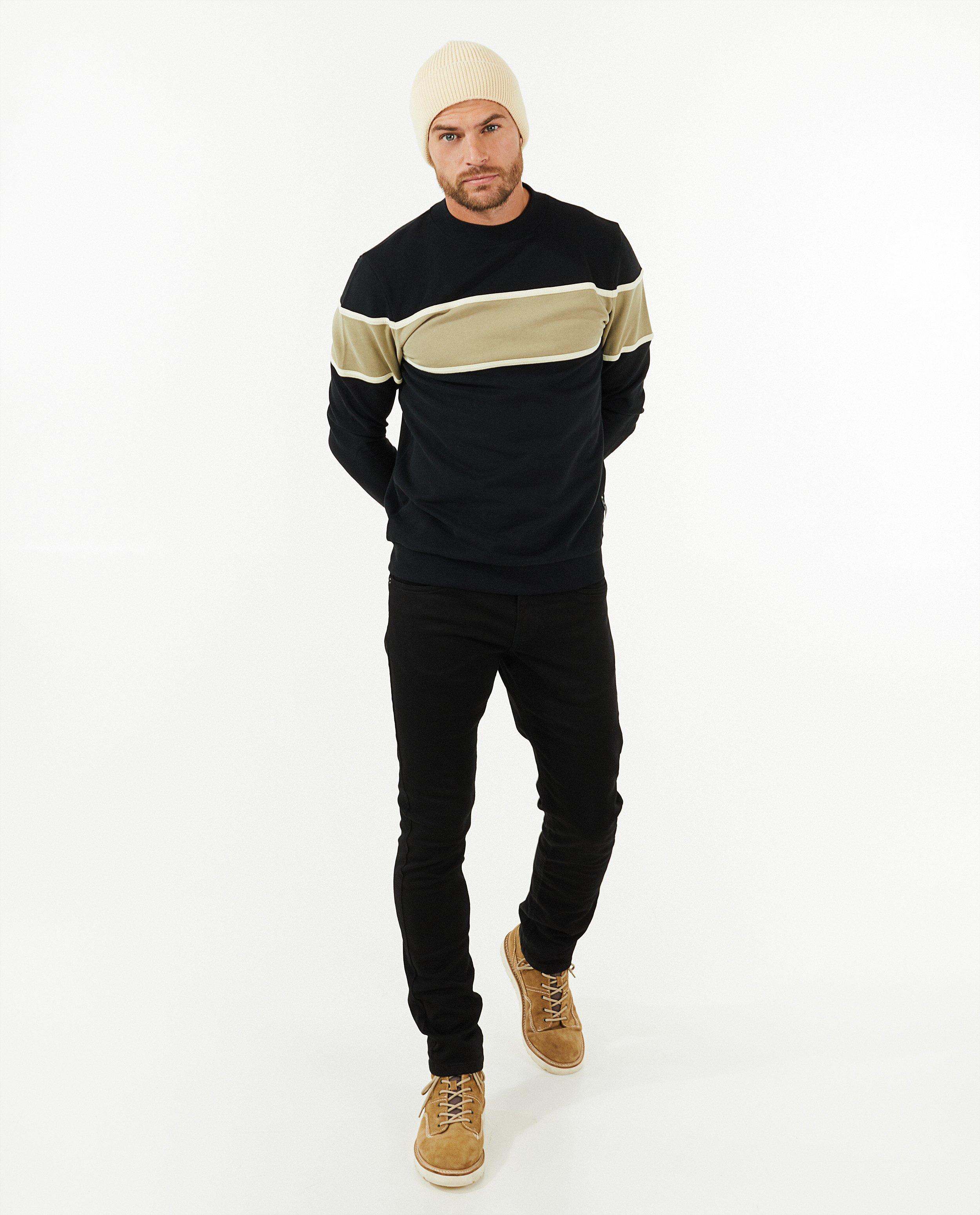 Groene sweater met strepen - null - Quarterback