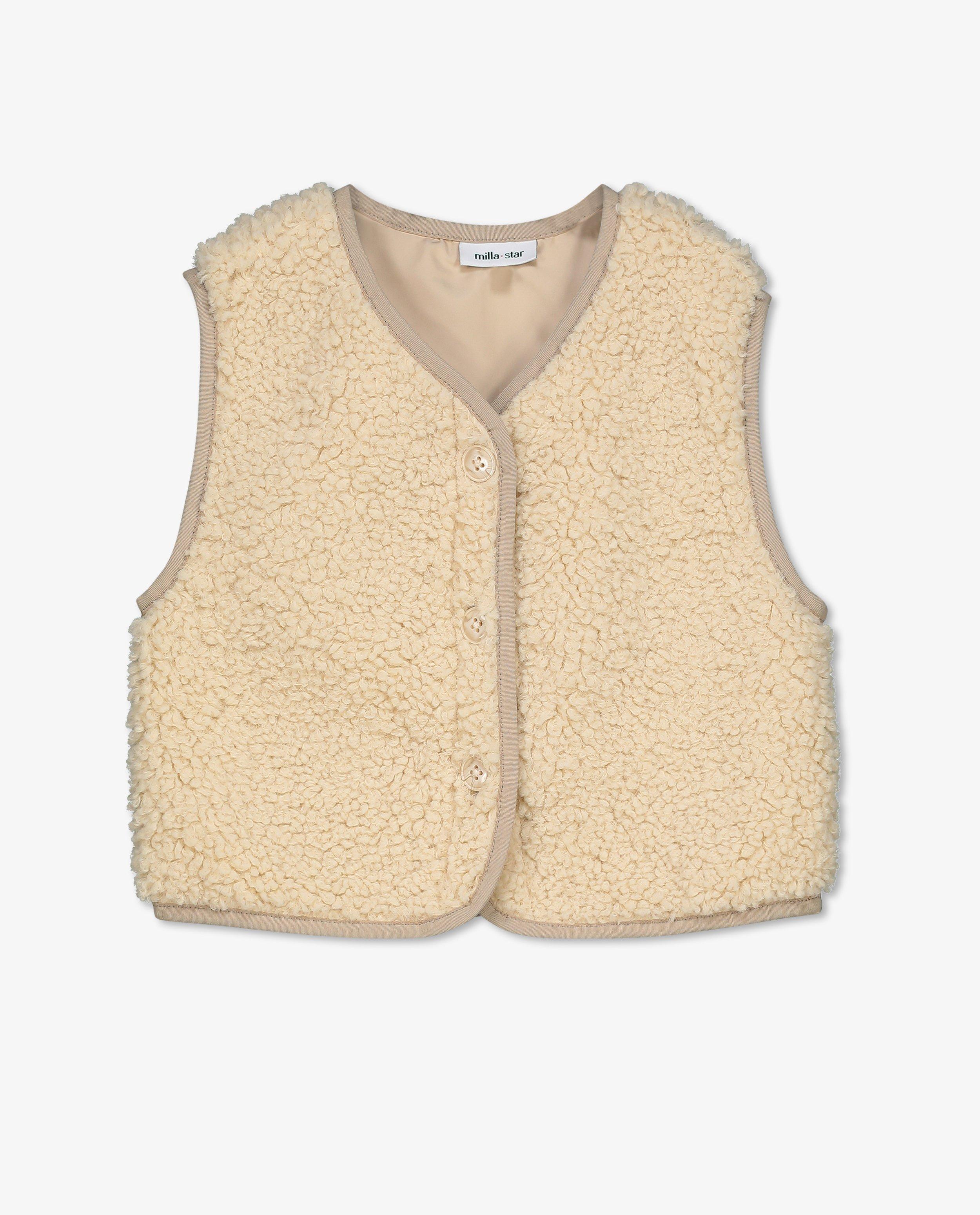 Cardigan - Beige gilet van teddy