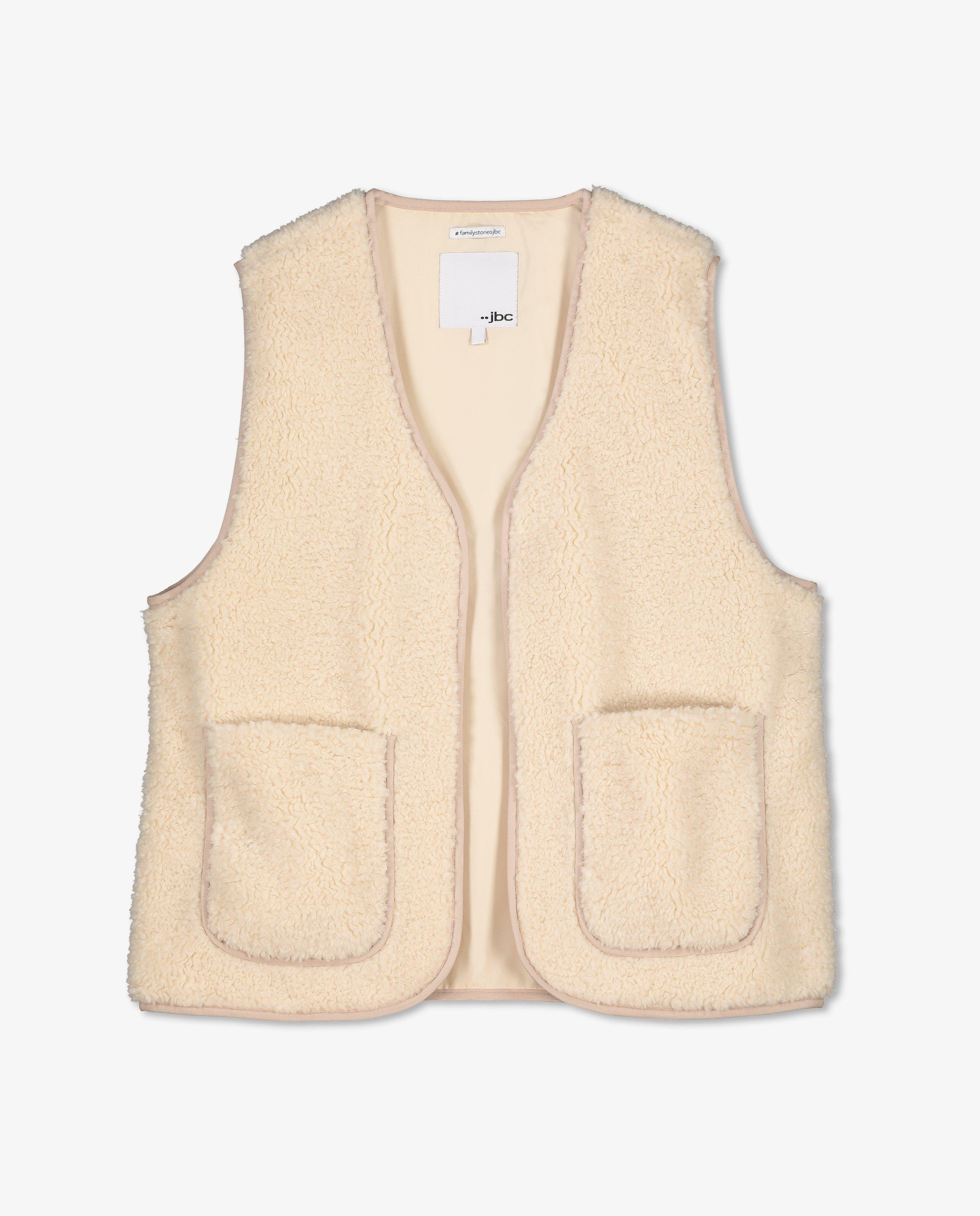 Poncho's en teddy's - Witte gilet van teddy