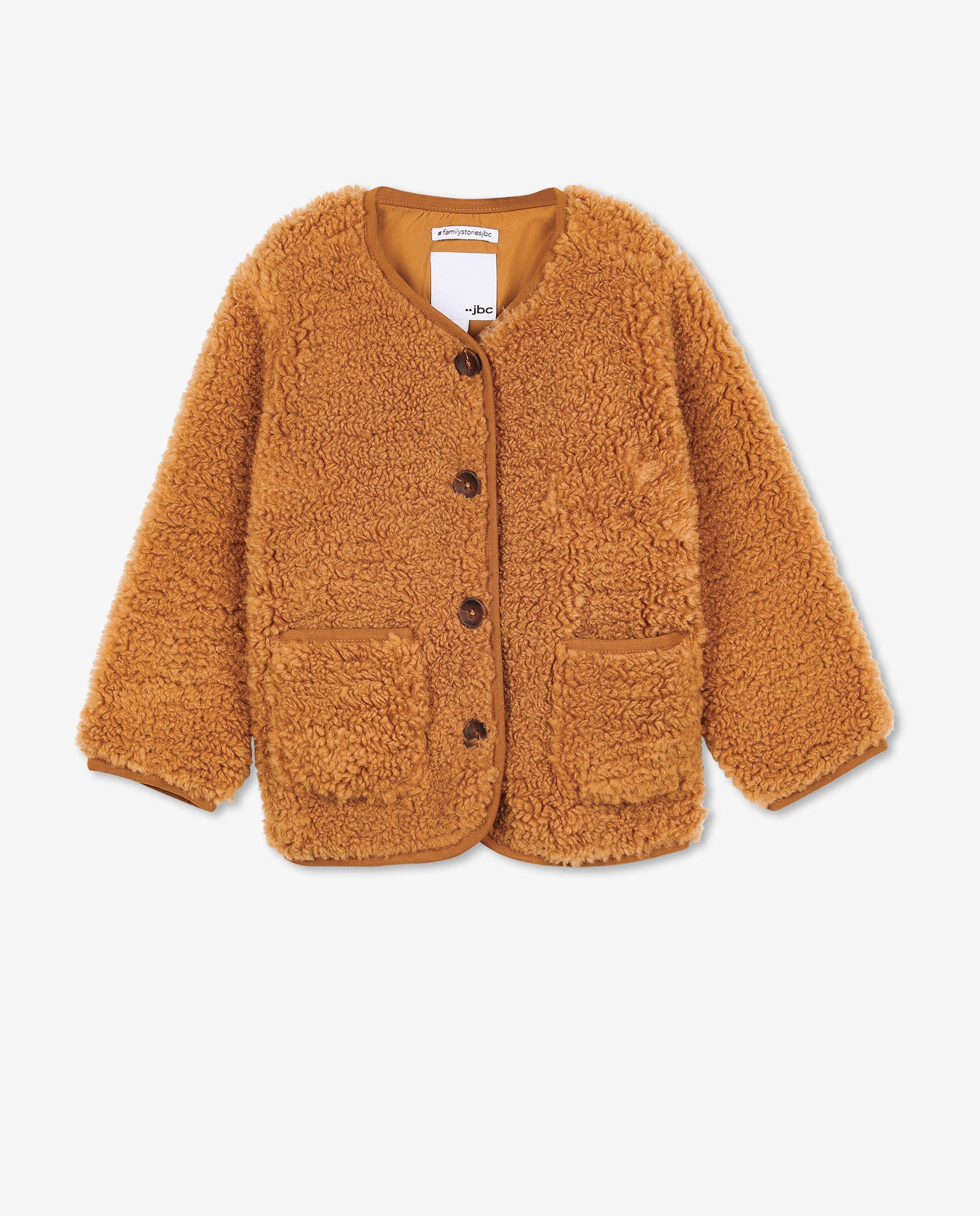 Cardigan - Bruin vestje van teddy, 2-7 jaar