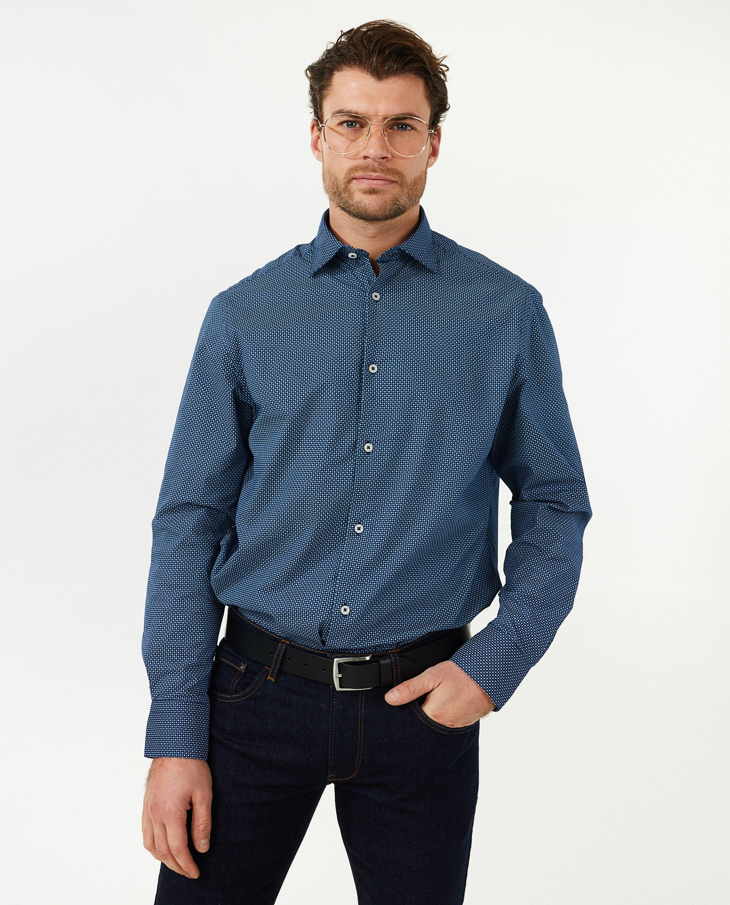 Chemises - Chemise bleu foncé à imprimé