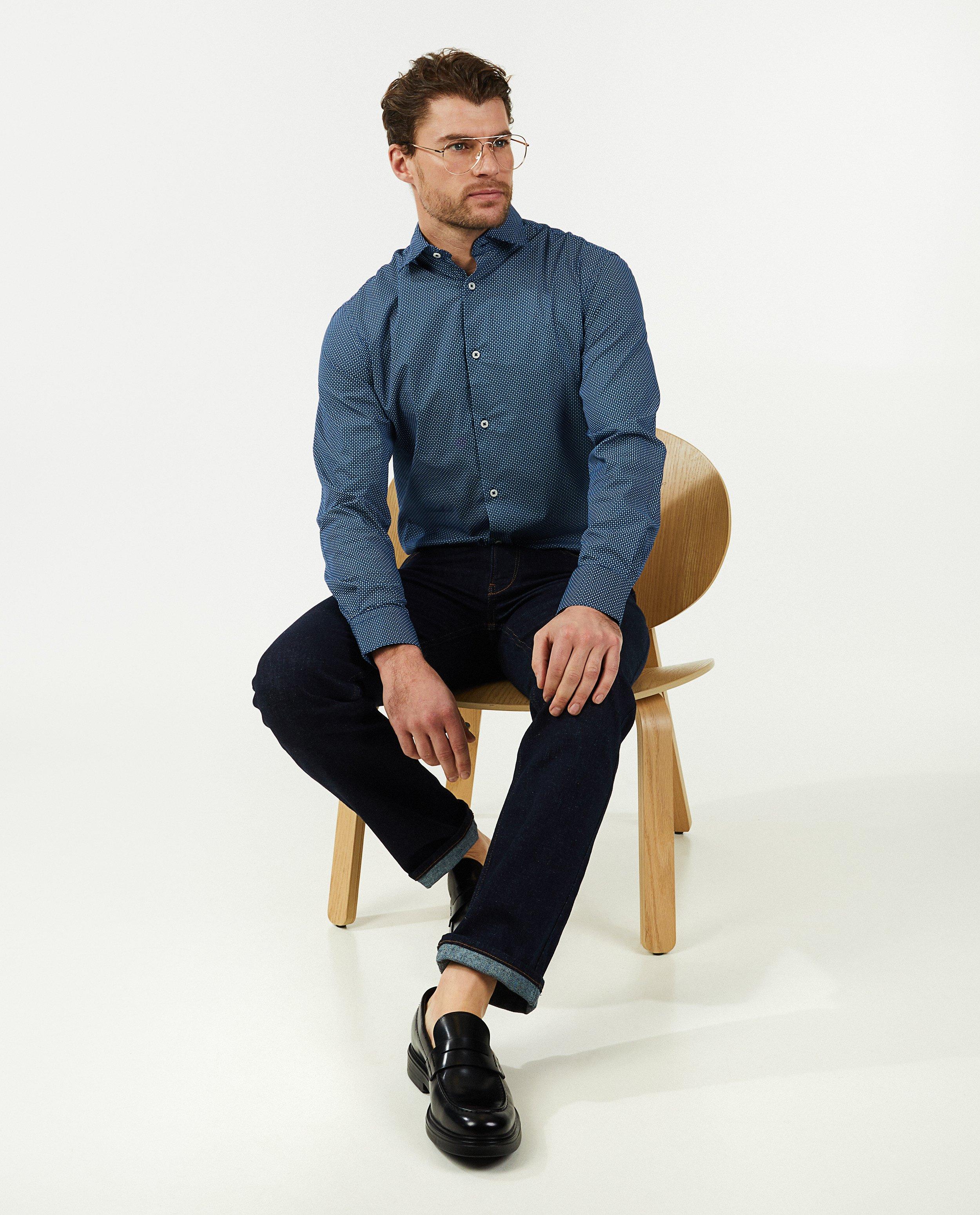 Chemises - Chemise bleu foncé à imprimé
