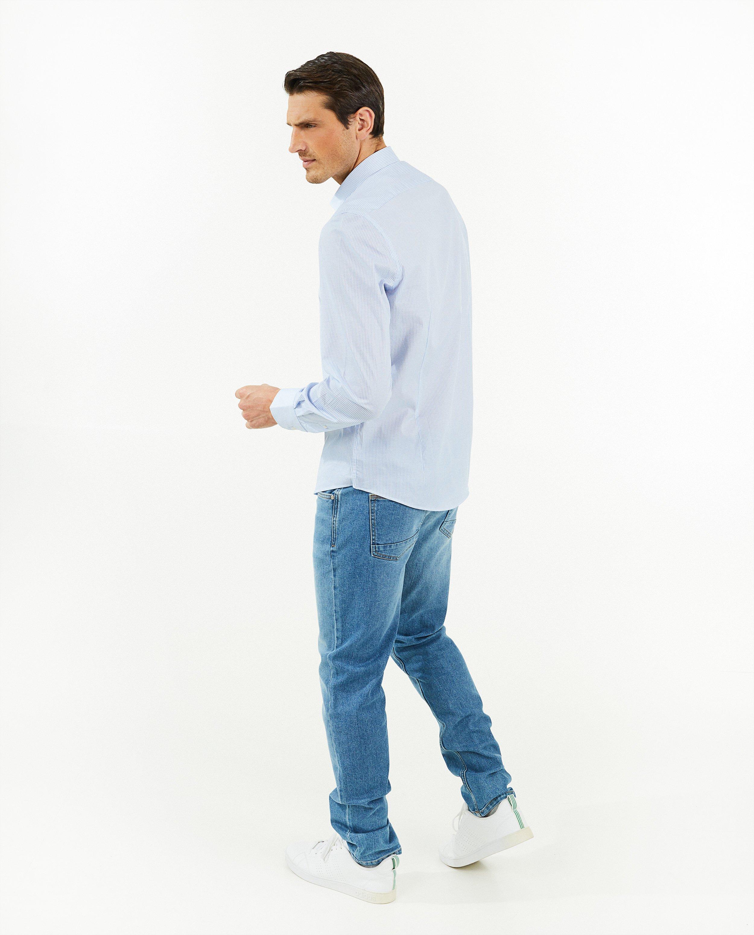 Hemden - Donkerblauw hemd met print