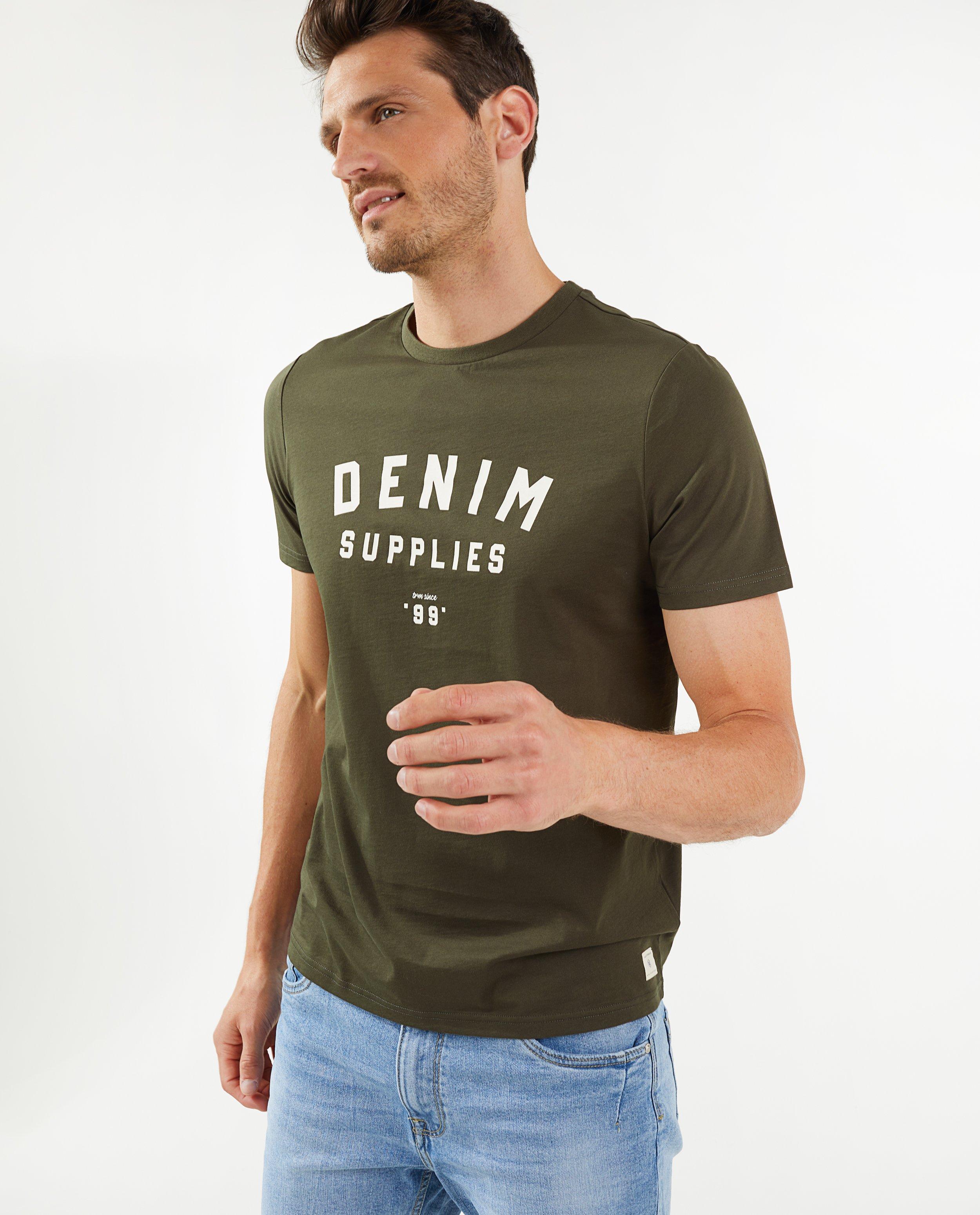 Kakigroen T-shirt met opschrift - null - Quarterback