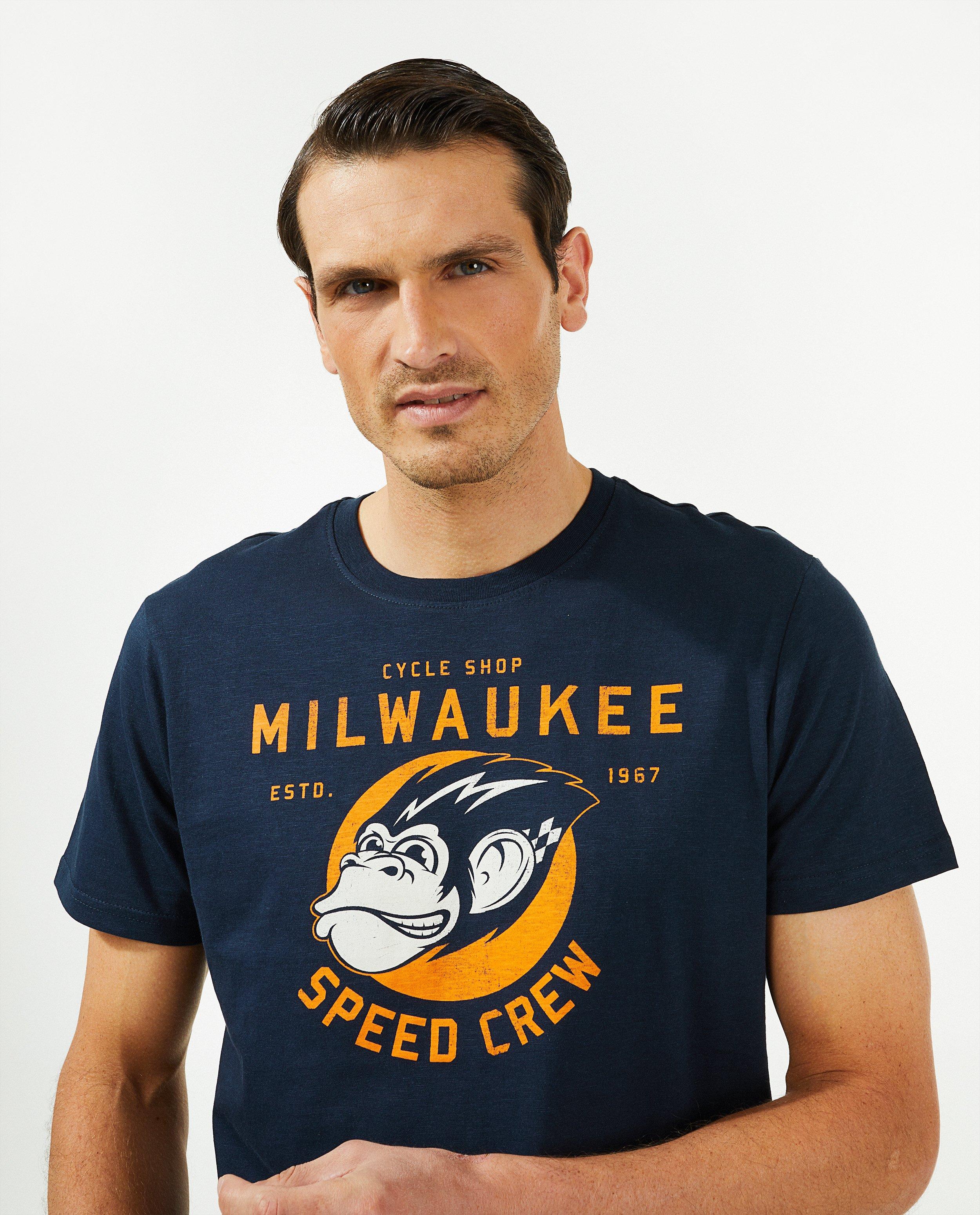 T-shirts - Donkerblauw T-shirt met print