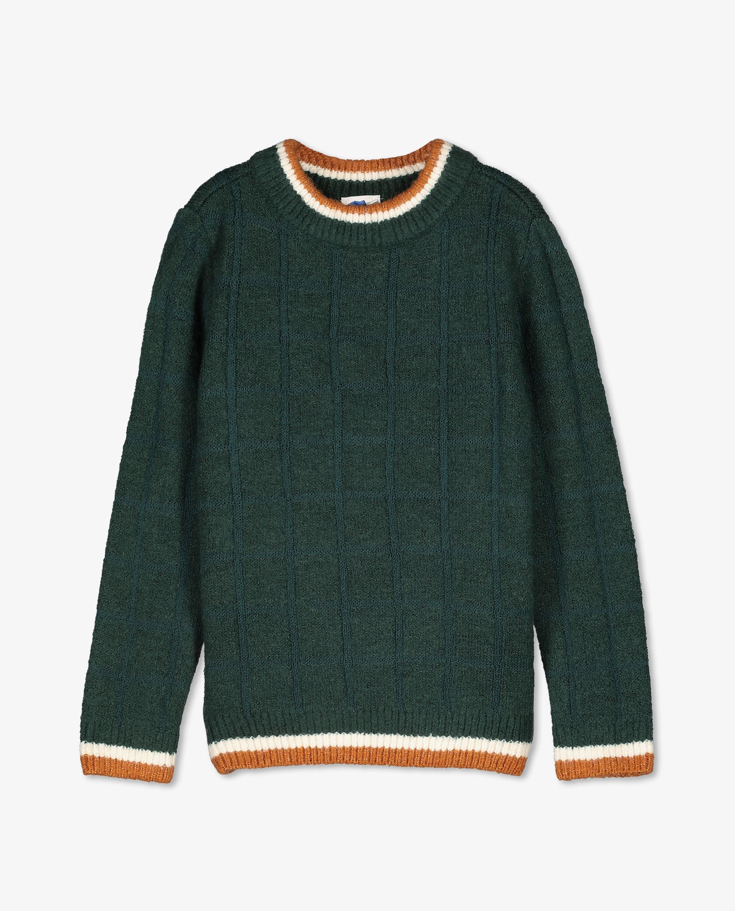 Truien - Groene trui met rib