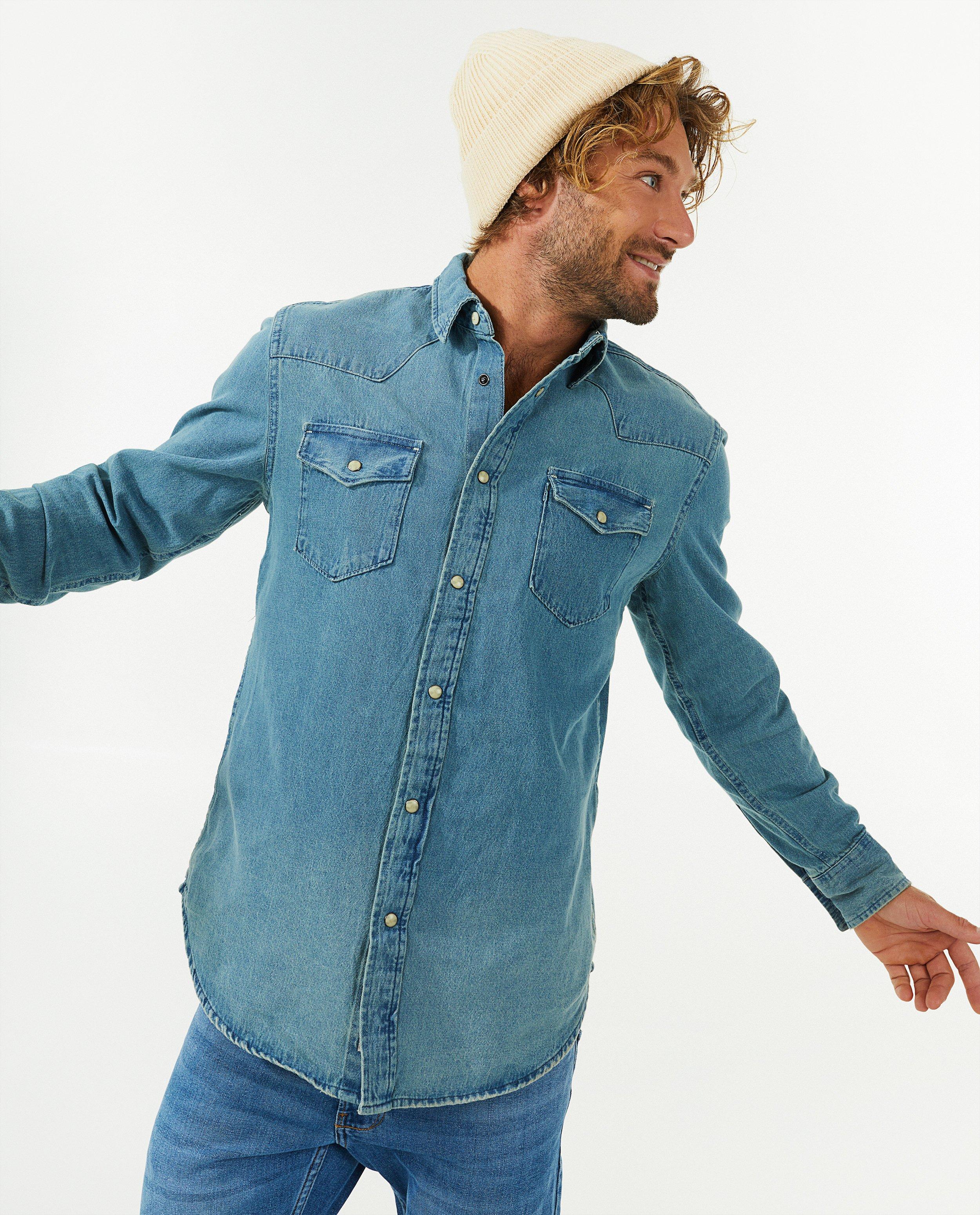 Chemises - Chemise en jeans bleu clair