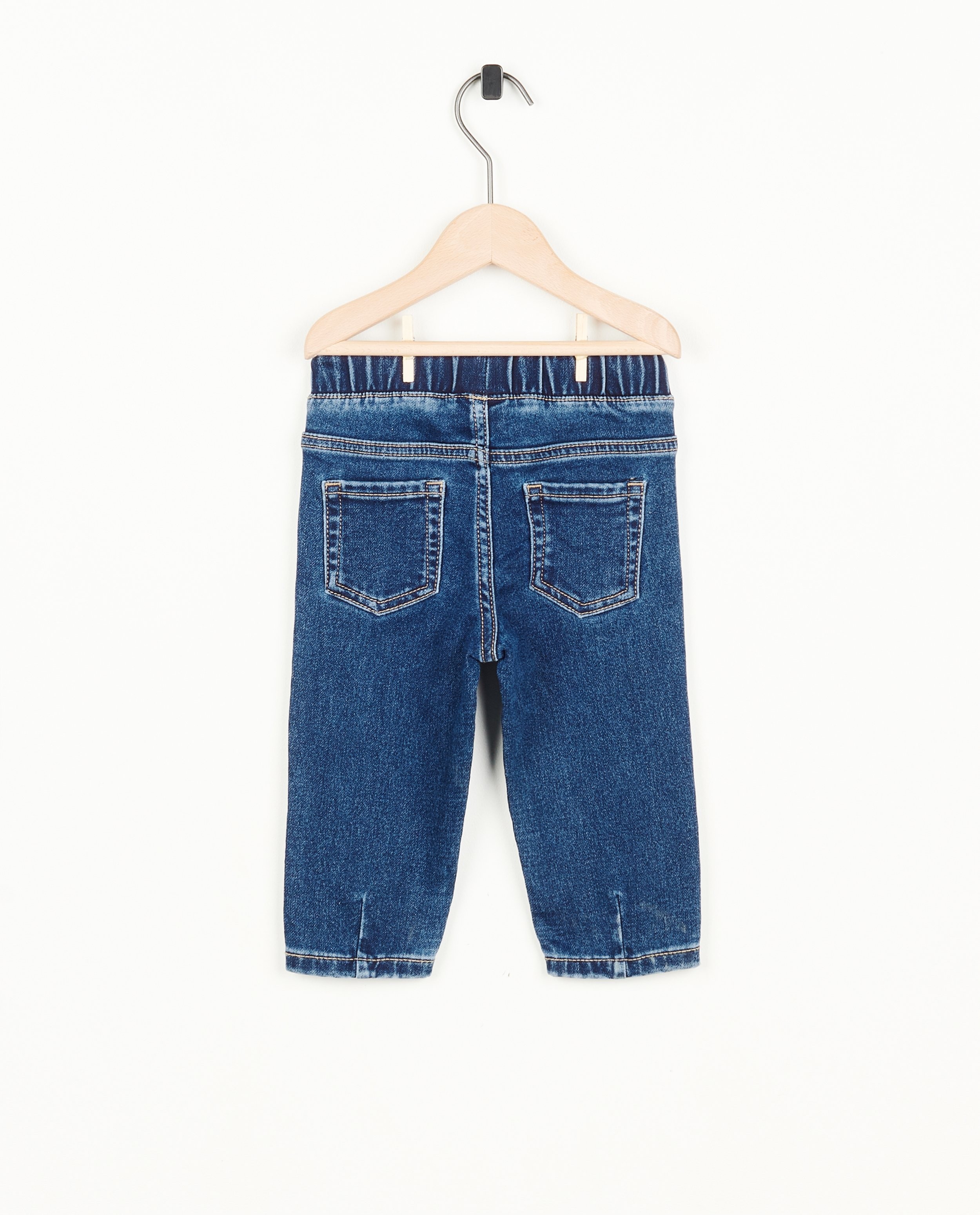 Jeans - Donkerblauwe jeans van sweat denim
