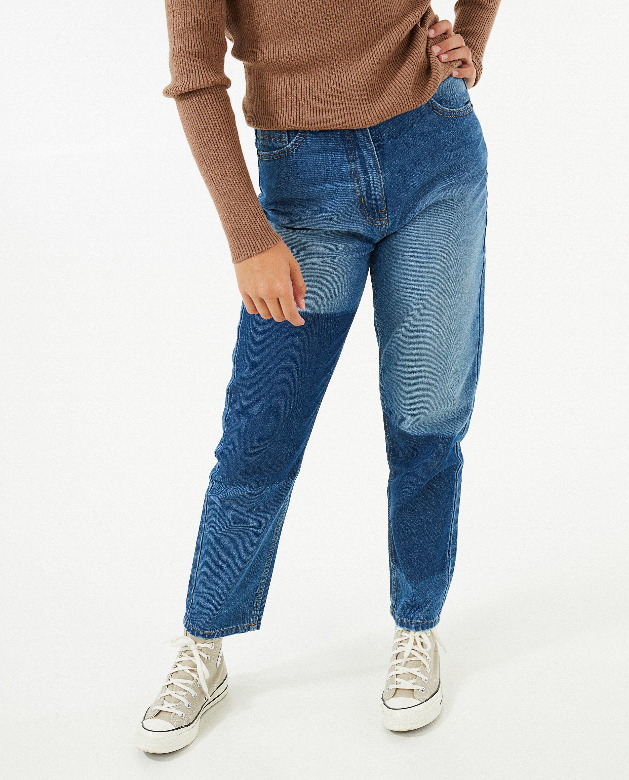 Jeans - Mom jeans met contrast patches
