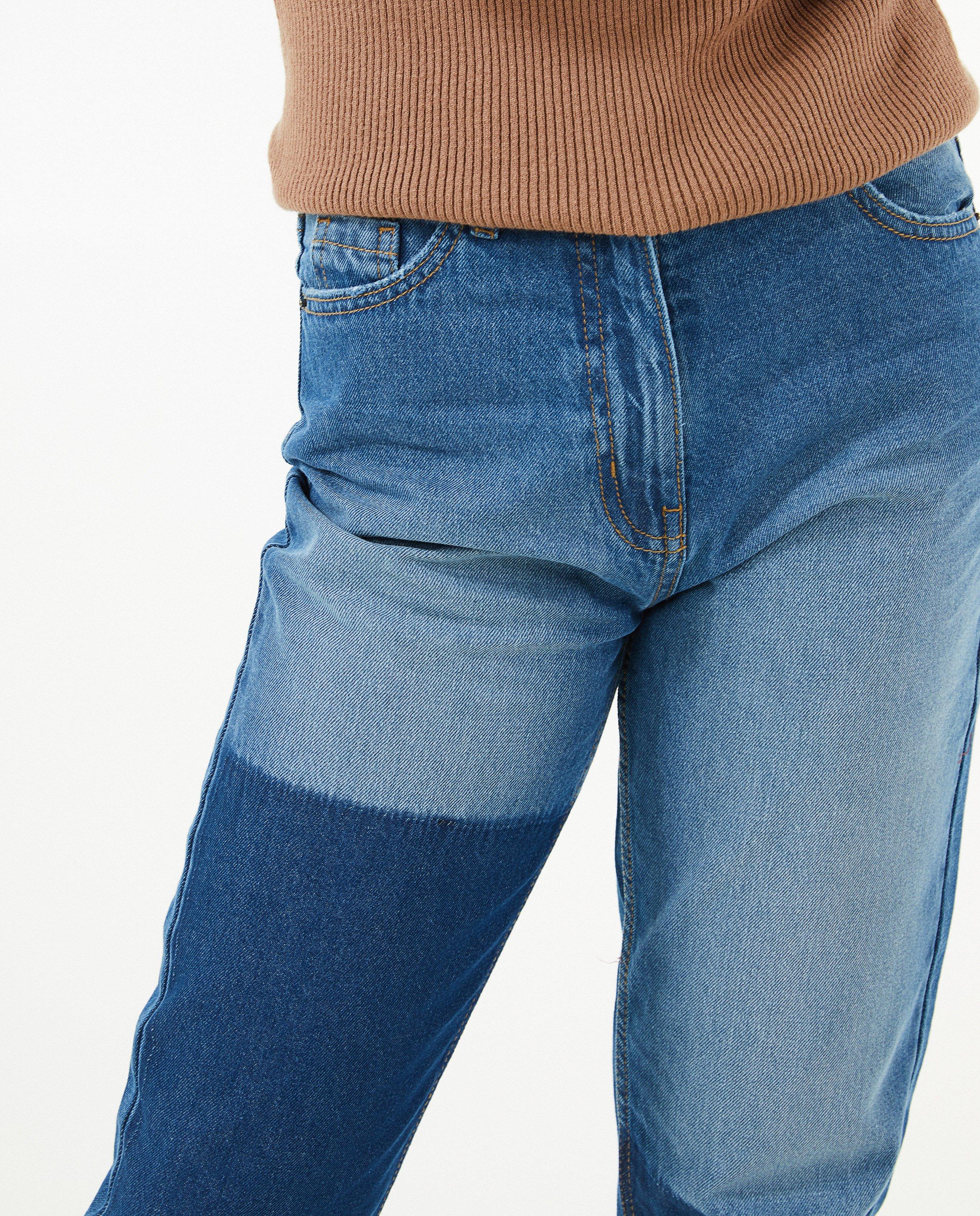 Jeans - Mom jeans met contrast patches