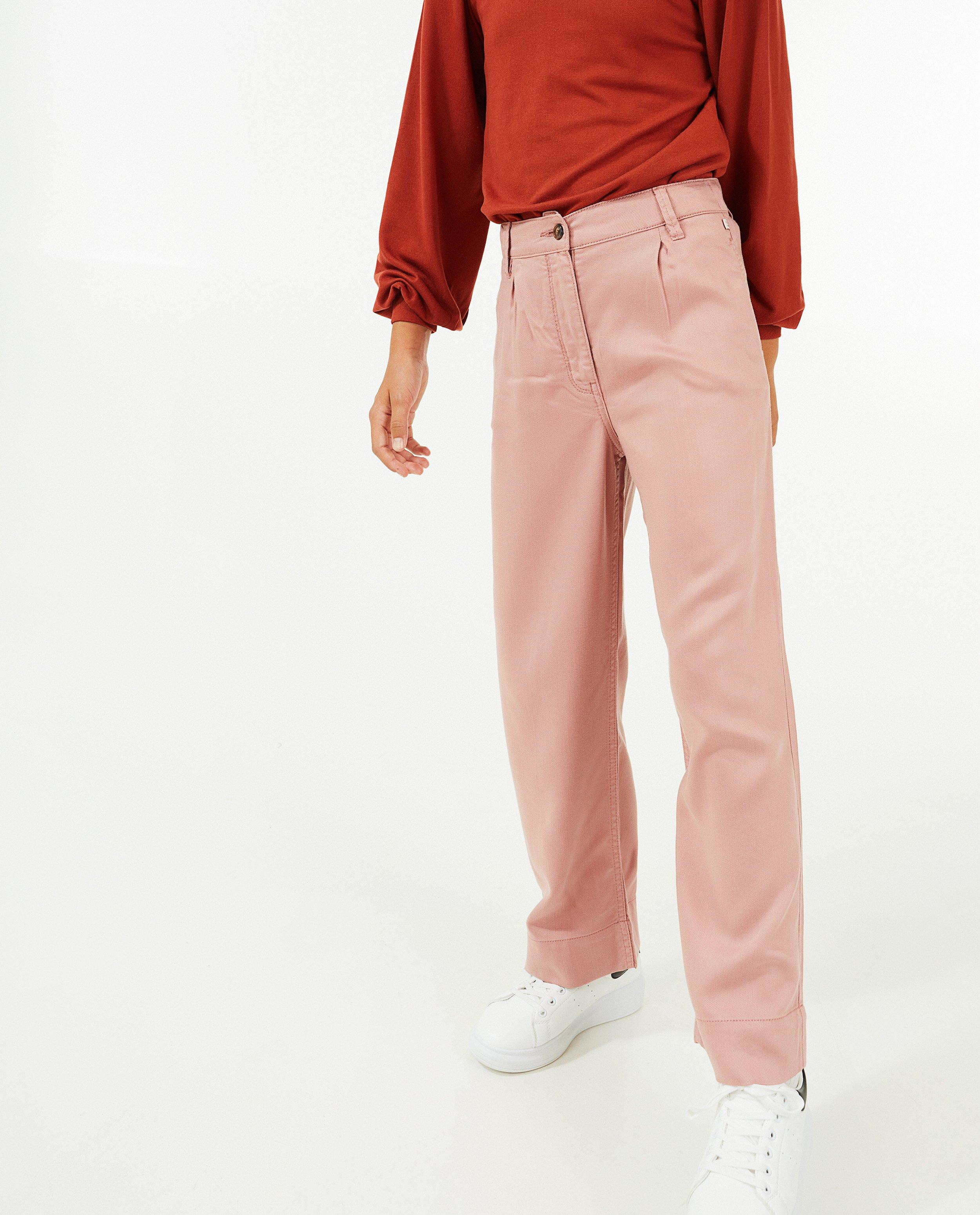 Broeken - Roze broek, flared fit
