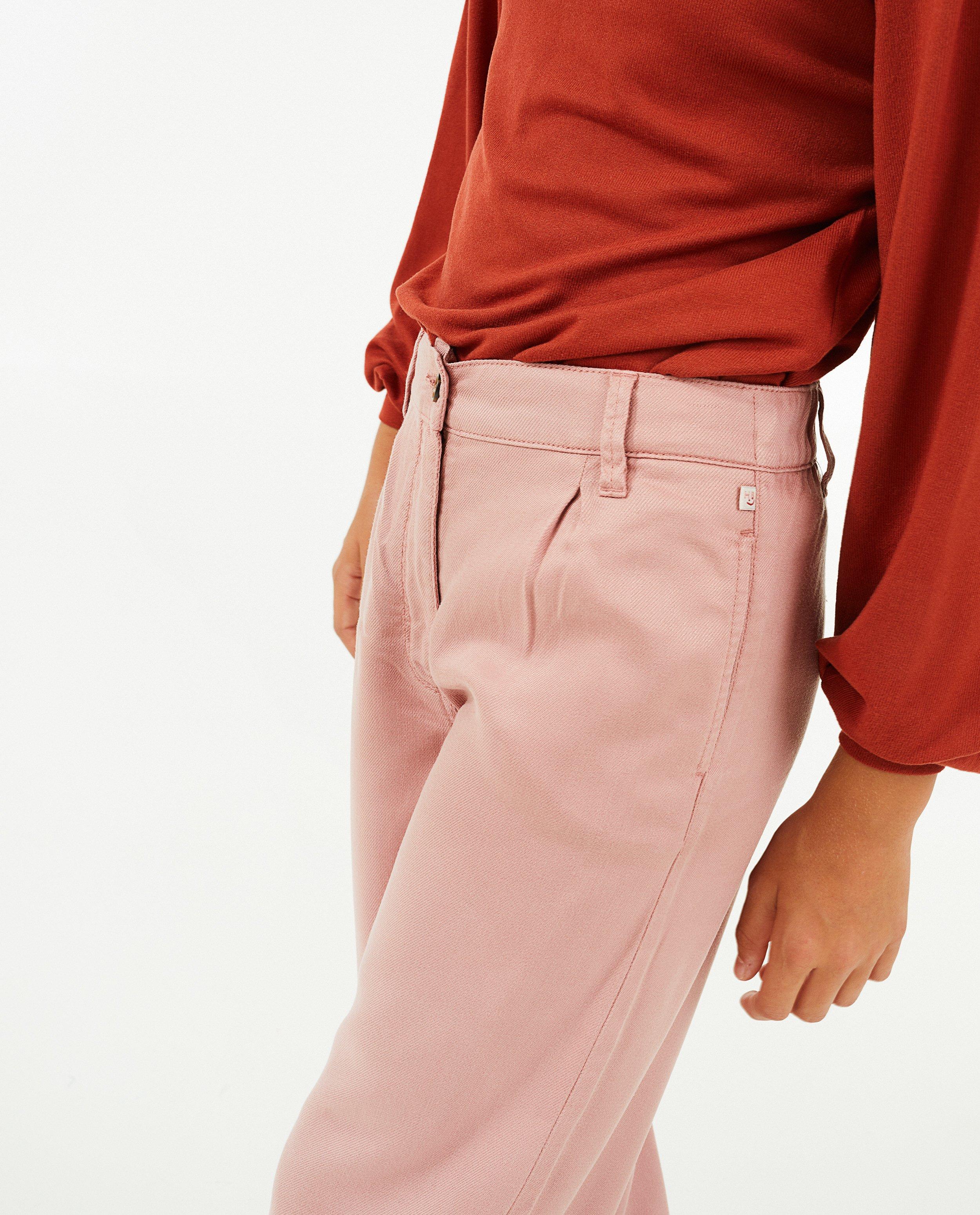 Broeken - Roze broek, flared fit