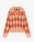 Truien - Oranje trui met ruitpatroon