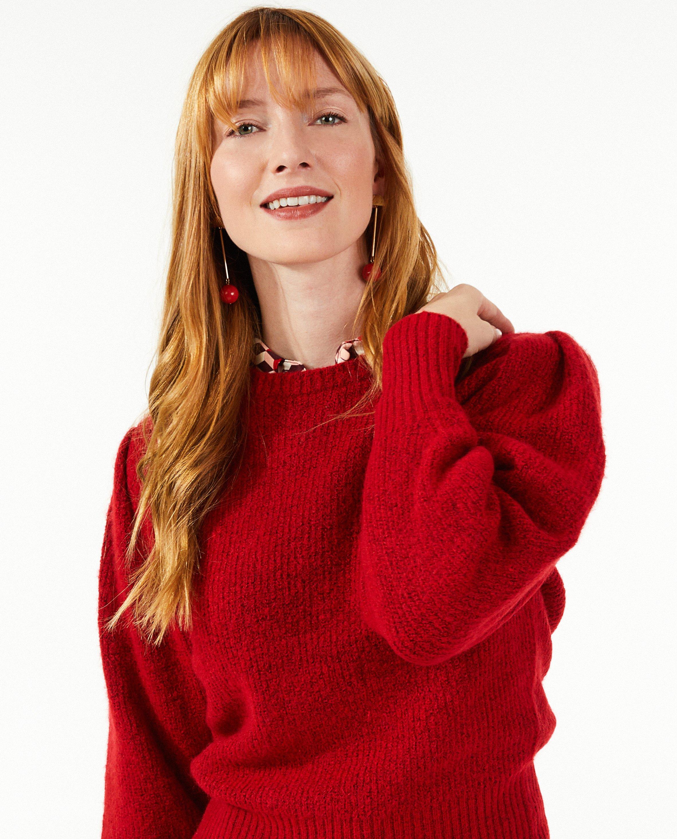 Rode trui met rib - Product Detail - rood - afbeelding nummer 3