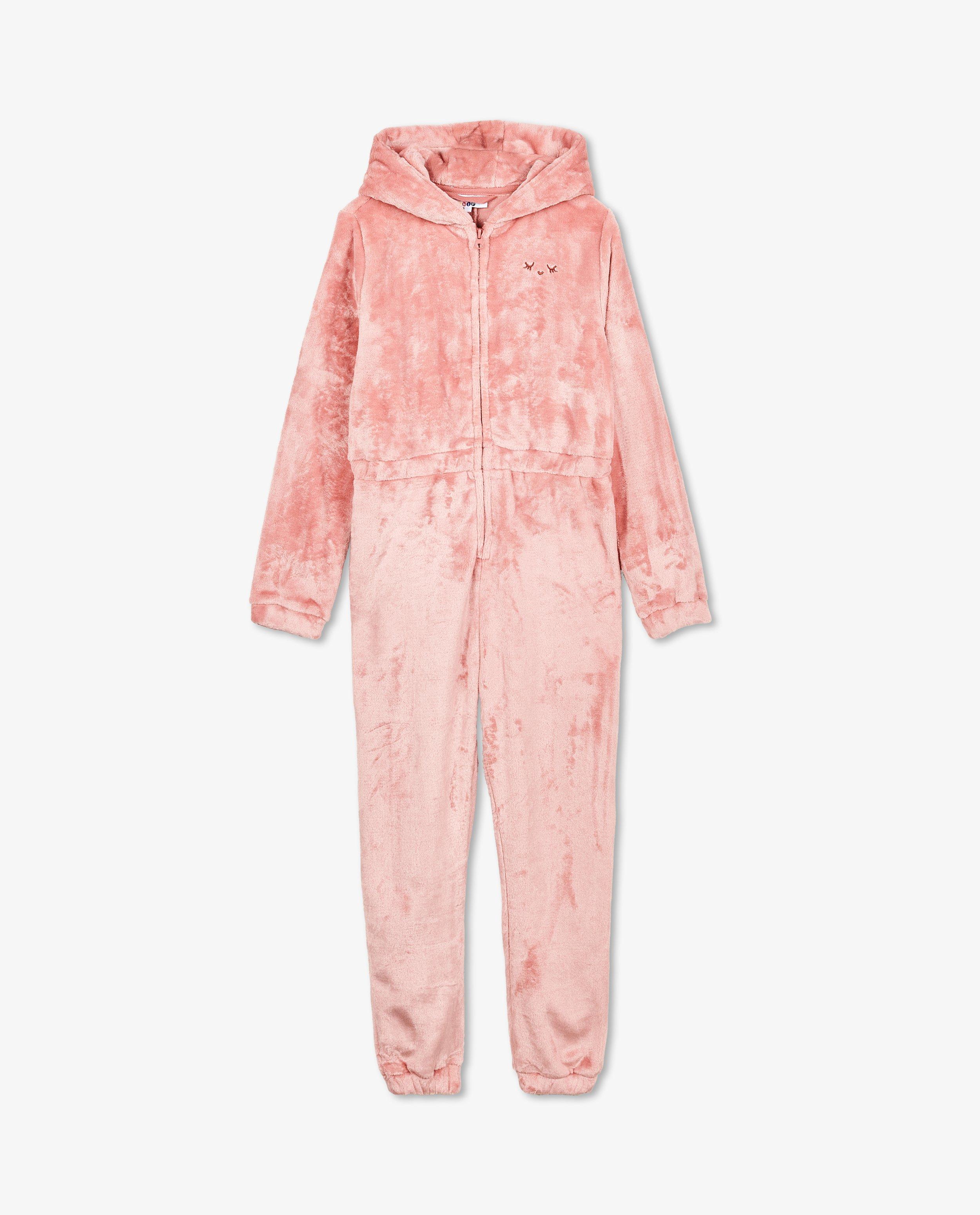 Nachtkleding - Roze onesie van fleece
